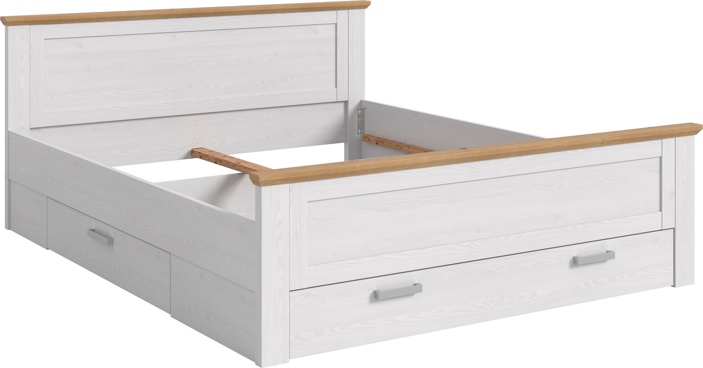 Home affaire Stauraumbett »COSENZA, TOPSELLER!, Breite 189cm, im Landhausstil, 3 Schubkästen« für Matratzen 180x200 cm, viel Stauraum, ohne Matratzen und Lattenrost,  Bett, Kastenbett, Bettgestell, Schlafzimmer, Schlafen