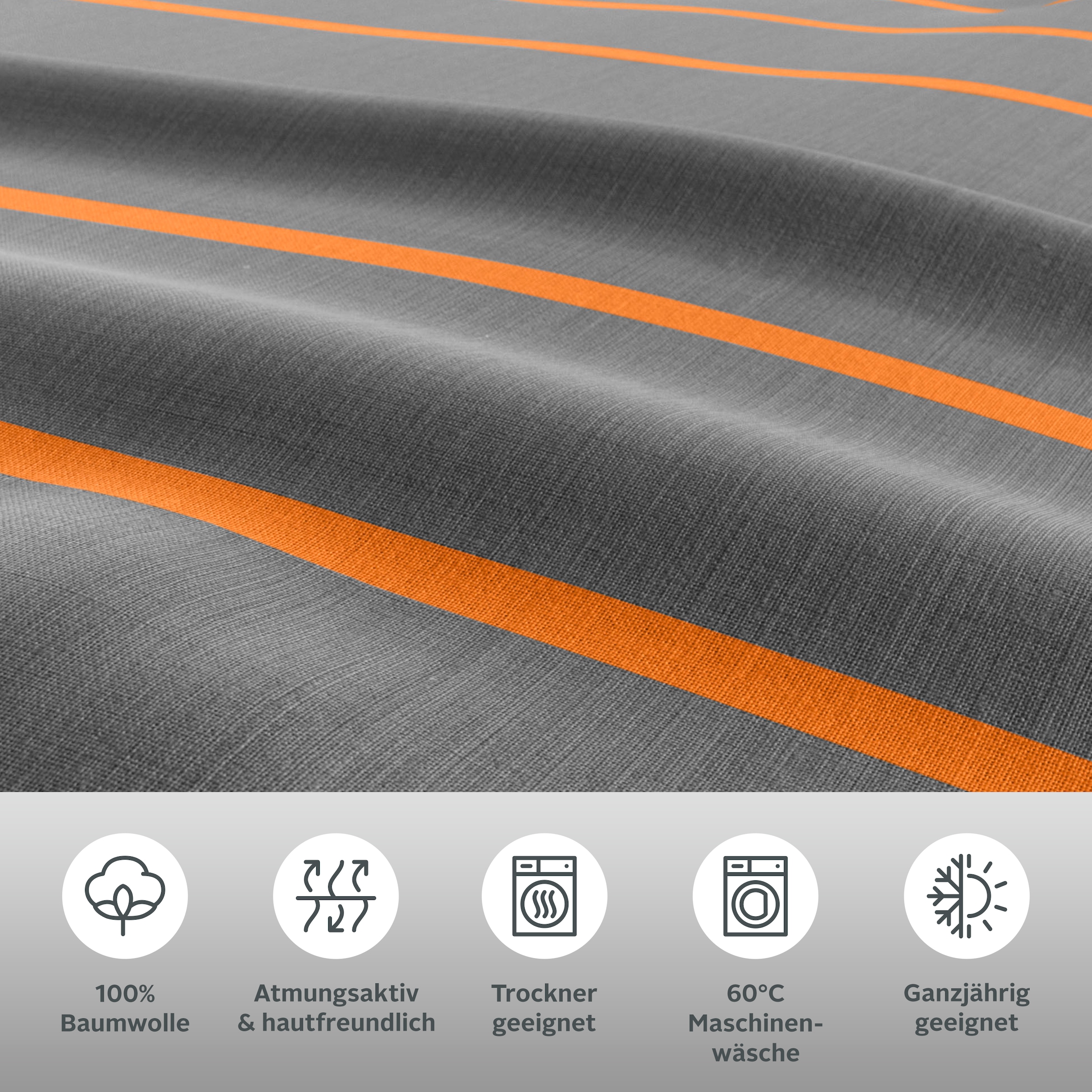 my home Bettwäsche »Katja« 2 Stk. tlg. Bettwäsche aus Baumwolle, Bettwäsche mit Streifen-Design, Wendeoptik