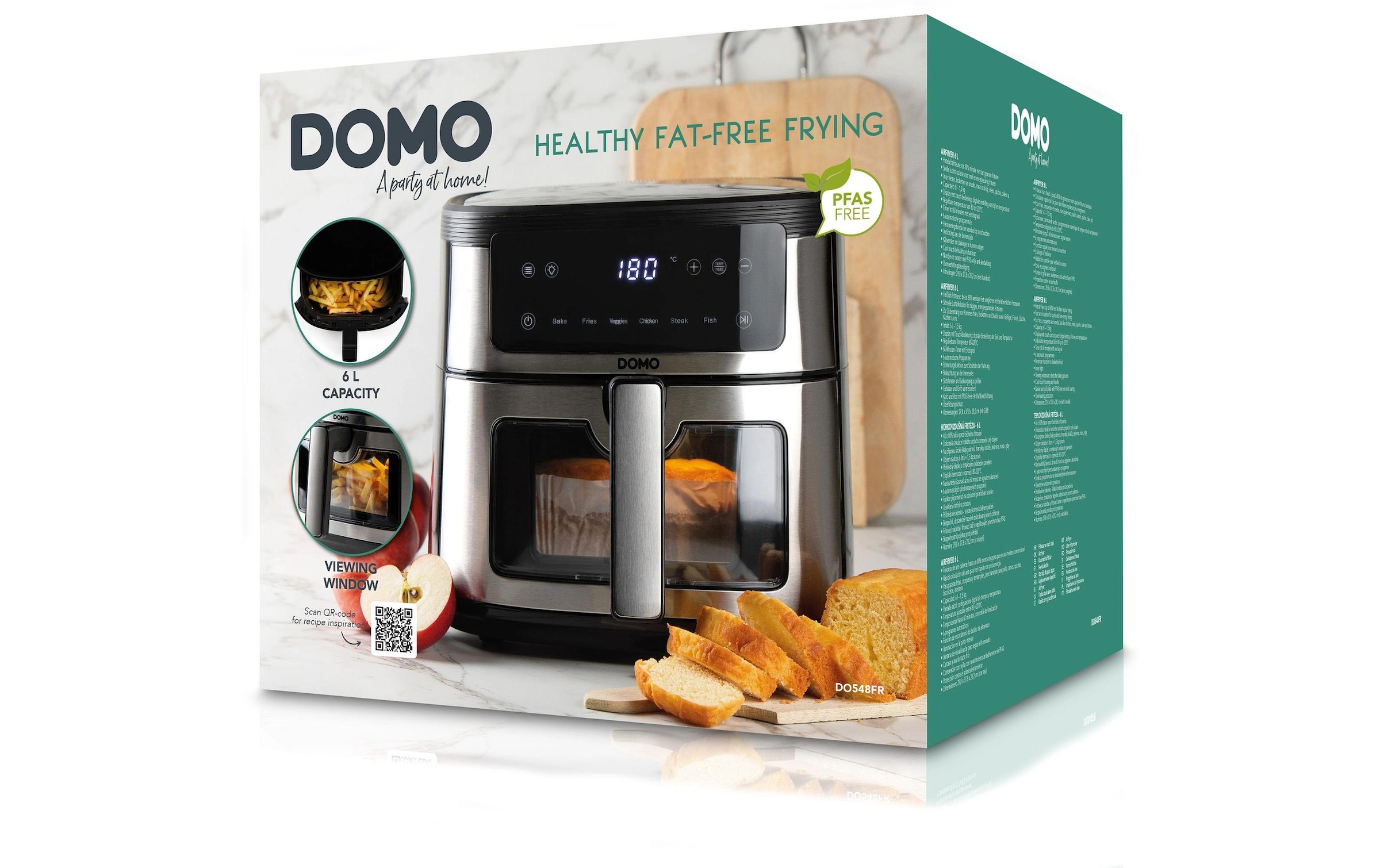 Domo Heissluftfritteuse »DO548FR 6 l« 1500 W Heissuftfritteuse mit Sichtfenster