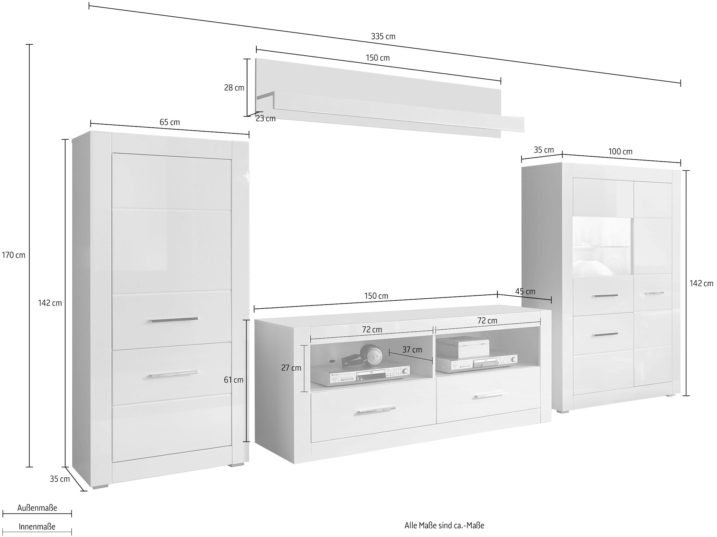 Home affaire Meuble mural »BIANCO« Set, 4 cuis tlg.