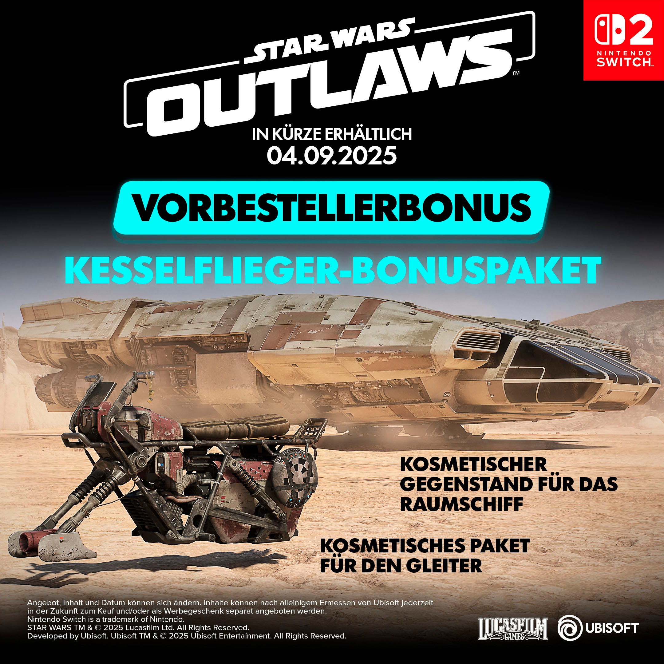UBISOFT Spielesoftware »Star Wars Outlaws Gold Edition (inkl. Season Pass) - [NSW 2 - KeyCard]« Nintendo Switch 2