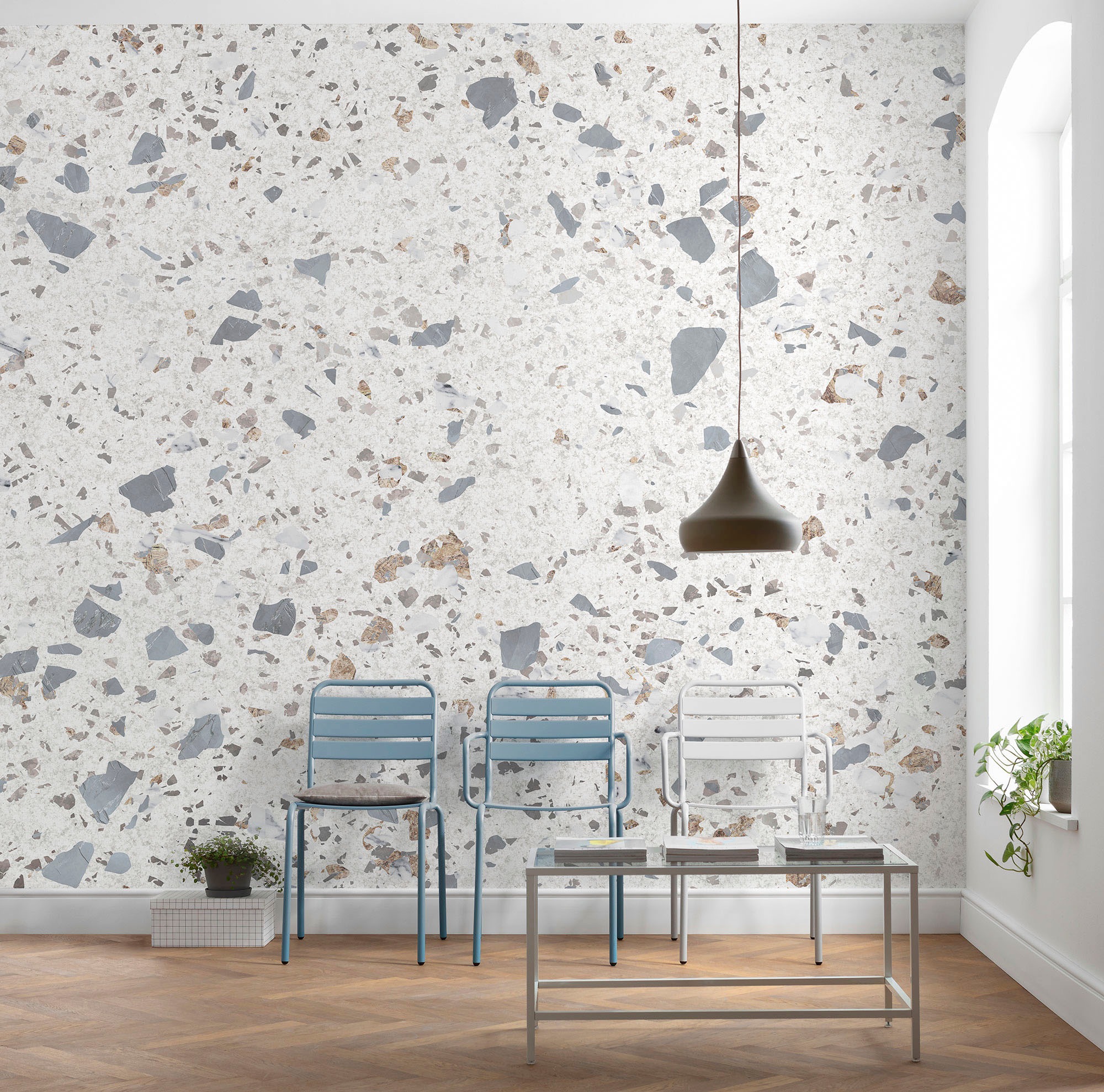 Komar Papier peint intissé »Digitaldruck Vlies -  Terrific Terrazzo - Grösse 400 x 250 cm« imprimé Wohnzimmer, Schlafzimmer