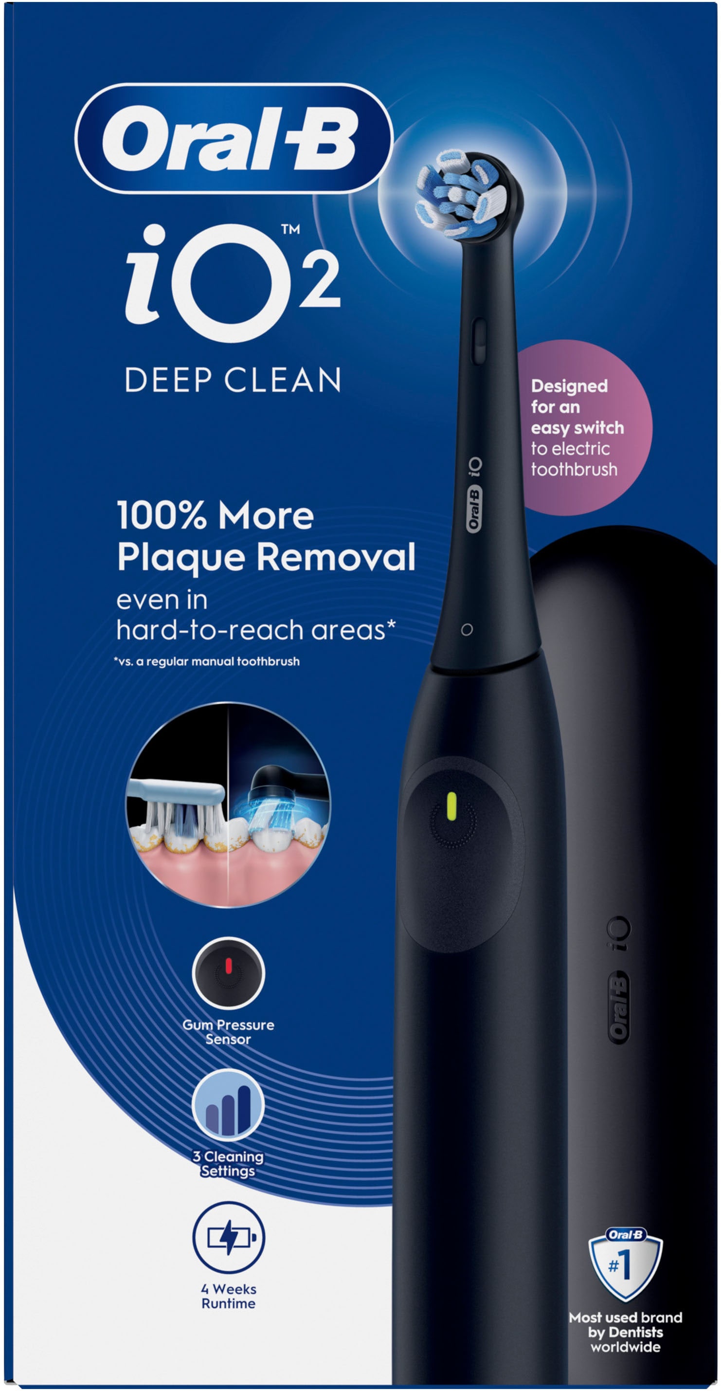 Oral-B Elektrische Zahnbürste »iO Series 2« 1 Stk. Aufsteckbürsten für die ultimative Reinigung , Reise-Etui