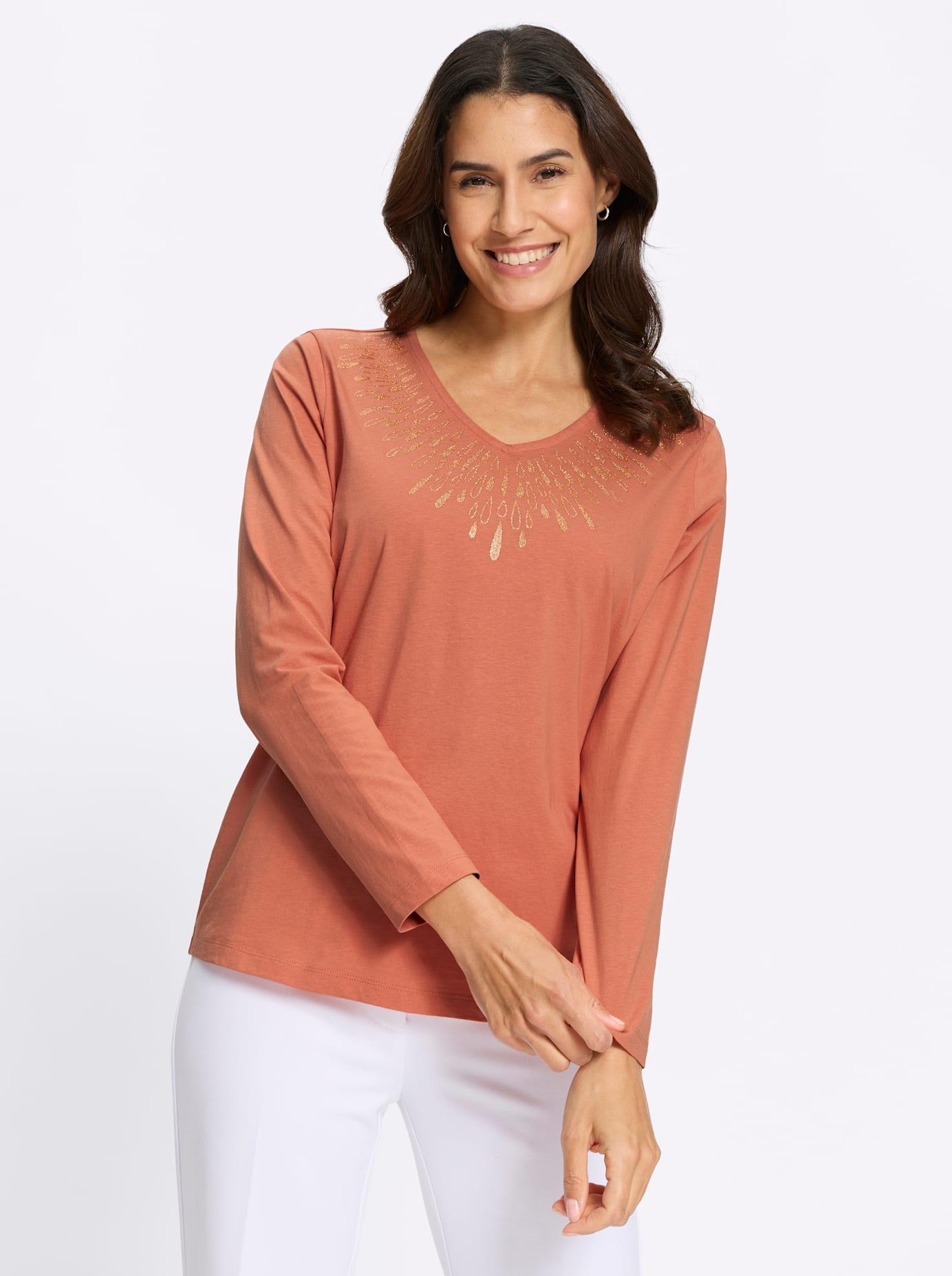 Lady V-Shirt »Langarm-Shirt« 1
