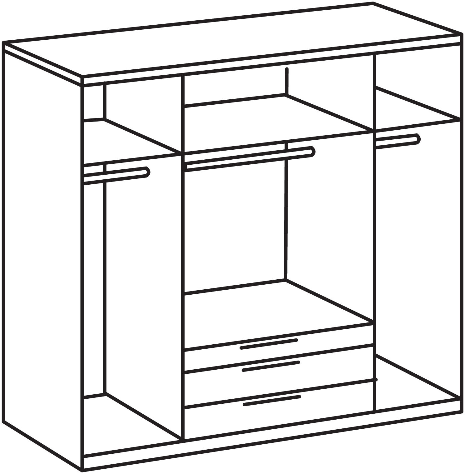 Wimex Drehtürenschrank »Burgos by fresh to go« mit extra grossen Schubladen