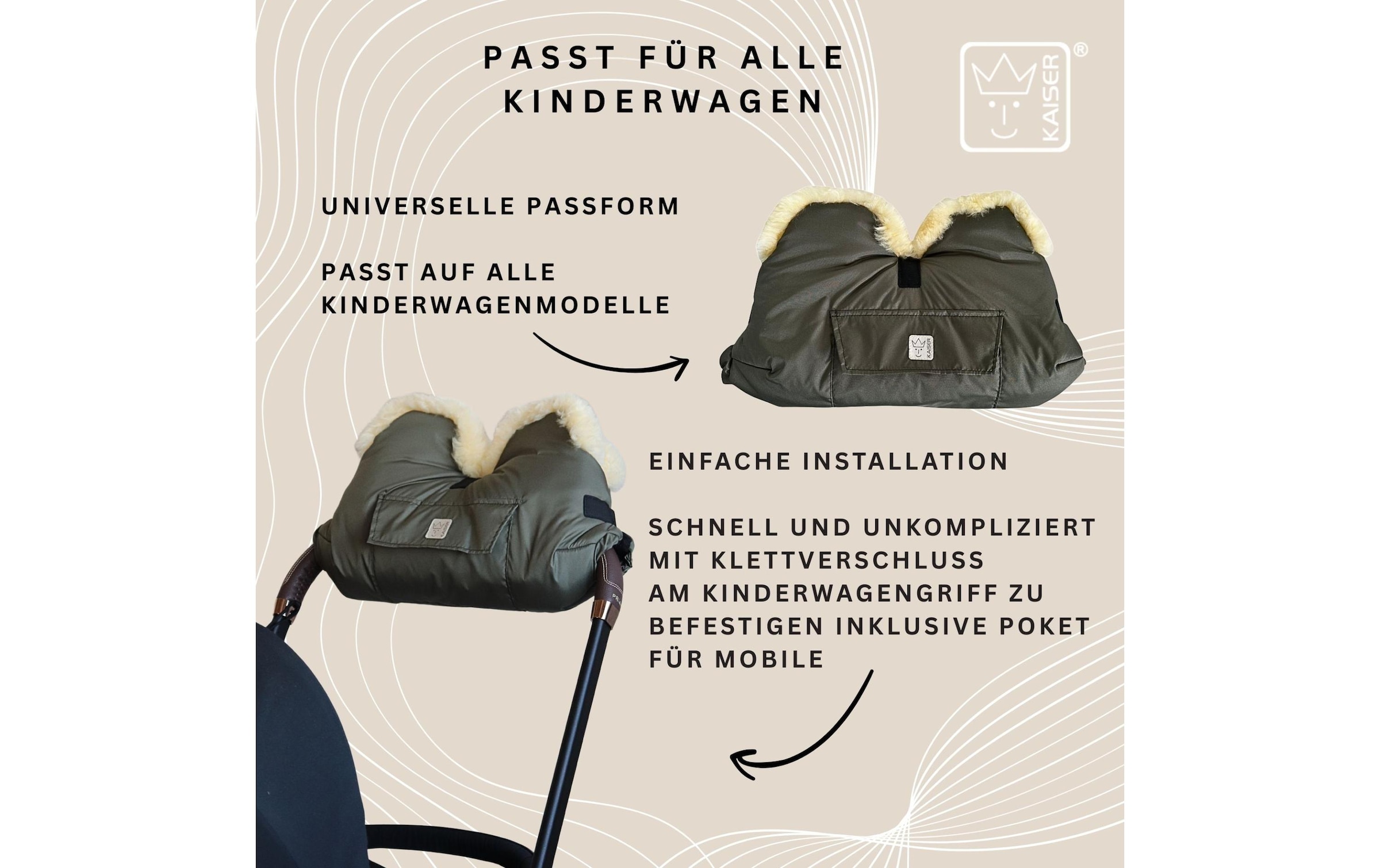 Kaiser Kinderwagen-Handwärmer »Lammfell Big«