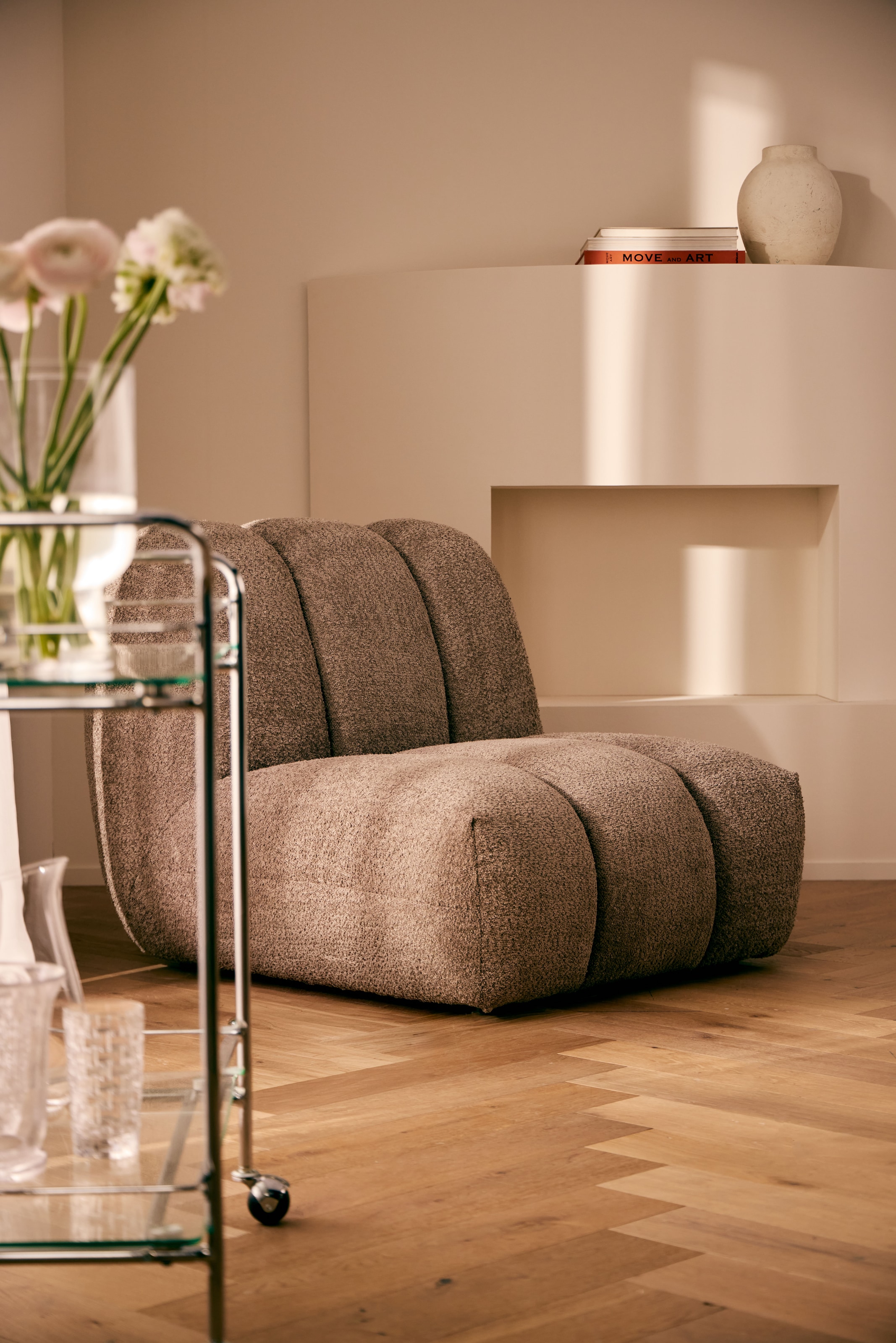 LeGer Home by Lena Gercke Rollwagen »Alimore« mit Glasablagen und Rollen, Modernes Design, Breite 75 cm, Höhe 80 cm