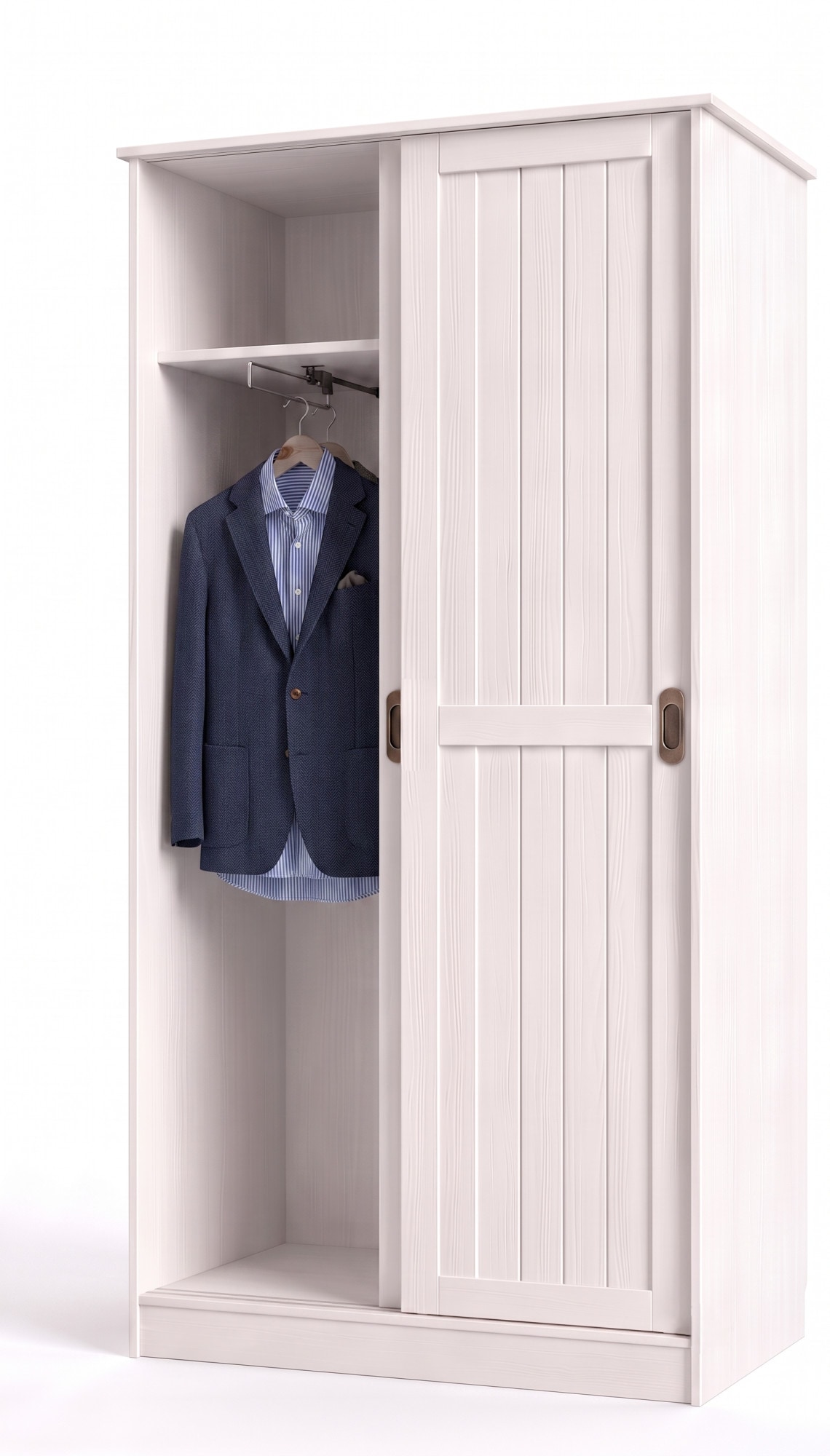 GOODproduct Garderobenschrank »Malmö Mehrzweckschrank mit Schiebetüren und Spiegel« aus massiver FSC®-zertifizierter Kiefer, B/T/H 93/37/187 cm