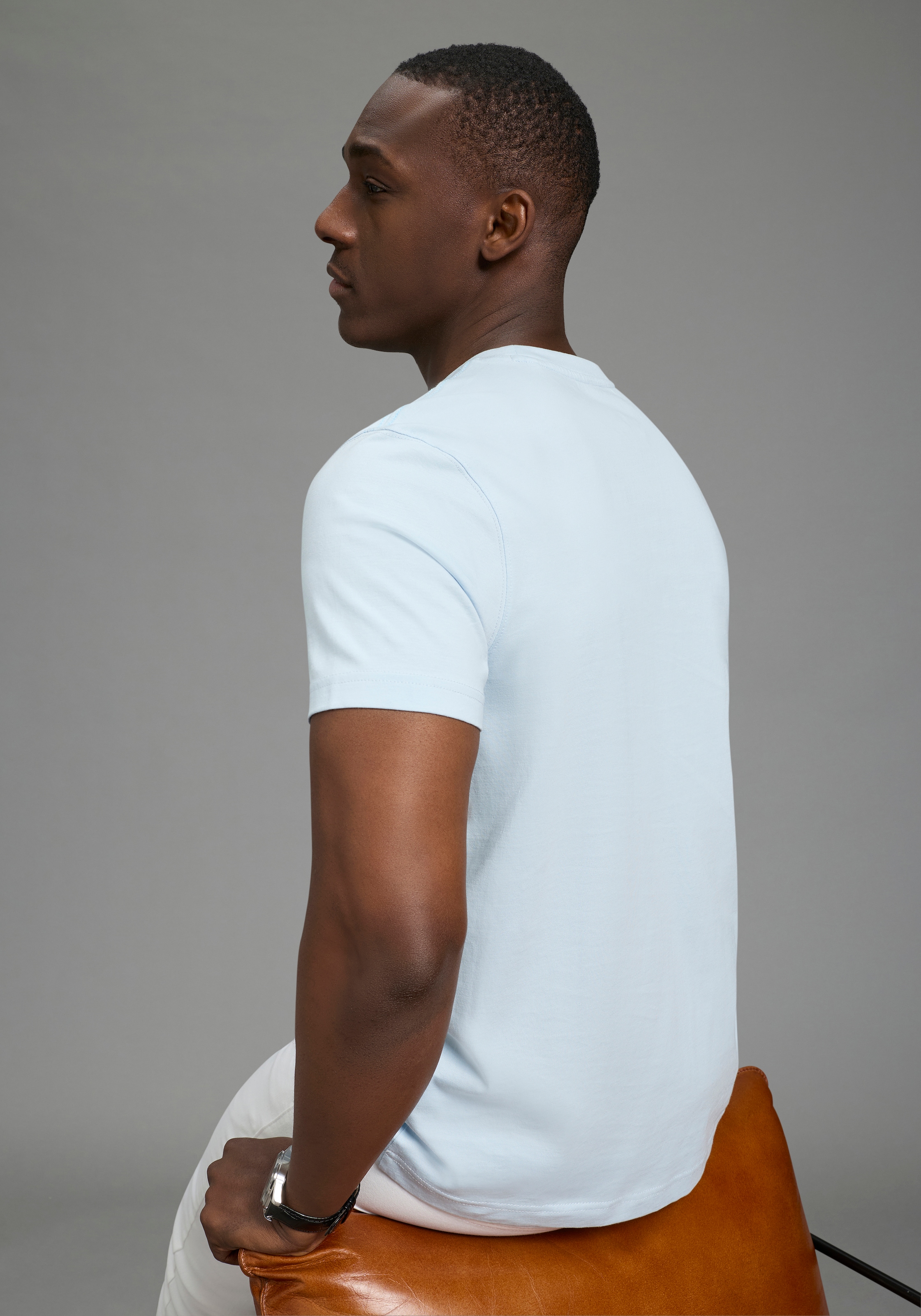 DELMAO T-shirt Kurzarm,  mit coolem Print,  Rundhalsausschnitt,  aus 100% Baumwolle