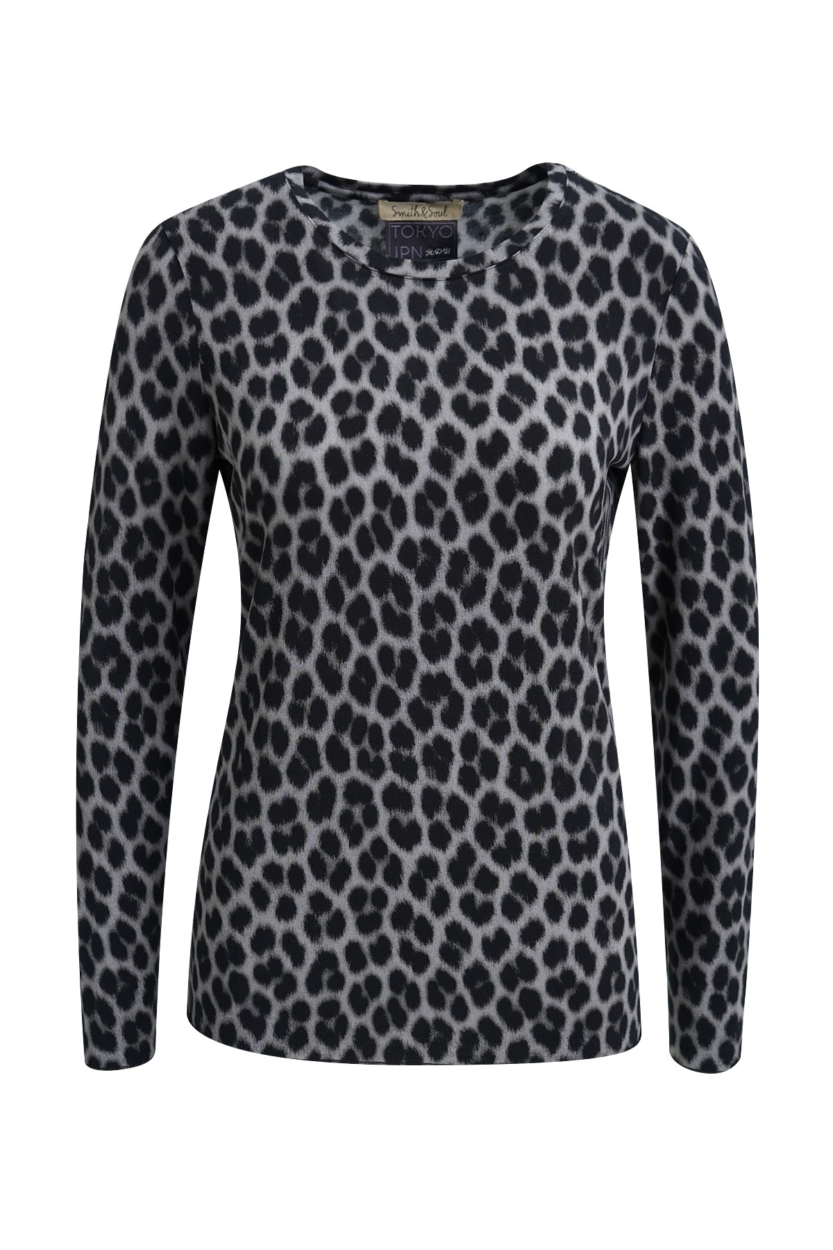 Smith & Soul T-shirt à manches longues avec imprimé intégral, mélange de modal