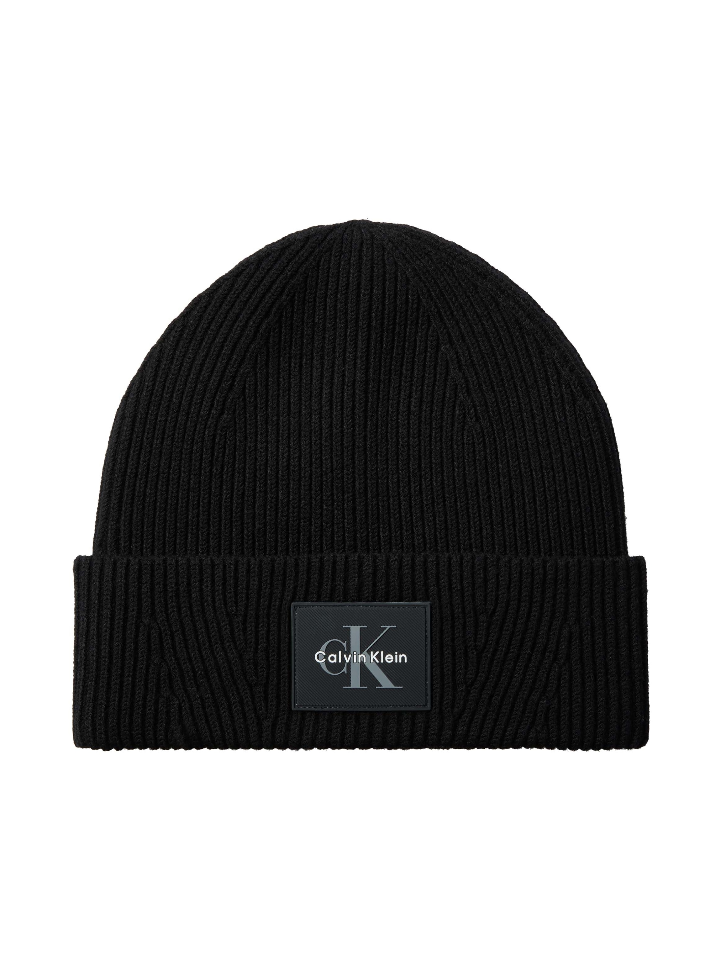 Calvin Klein Beanie »MONOLOGO PATCH RIB BEANIE« Regular fit mit Markenlogo