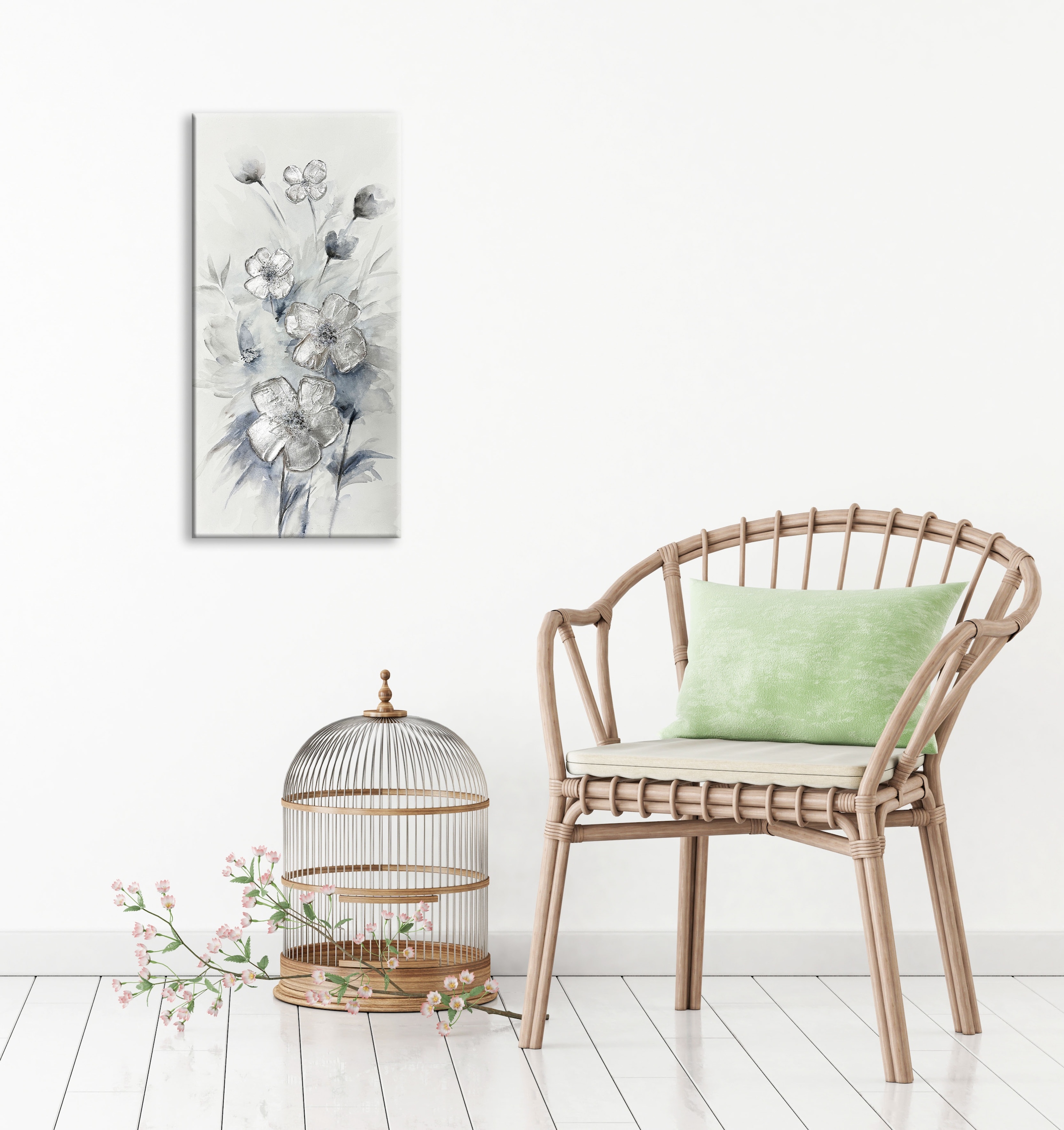 Bönninghoff Peinture à l'huile »handarbeit BLUMEN 40x80 cm – Wandbild Kunst Deko modern« Art | Fleurs | Images de fleurs | Images de plantes | Moderne | Plantes 1 cuis tlg. fabriqué à la main, chaque image est unique