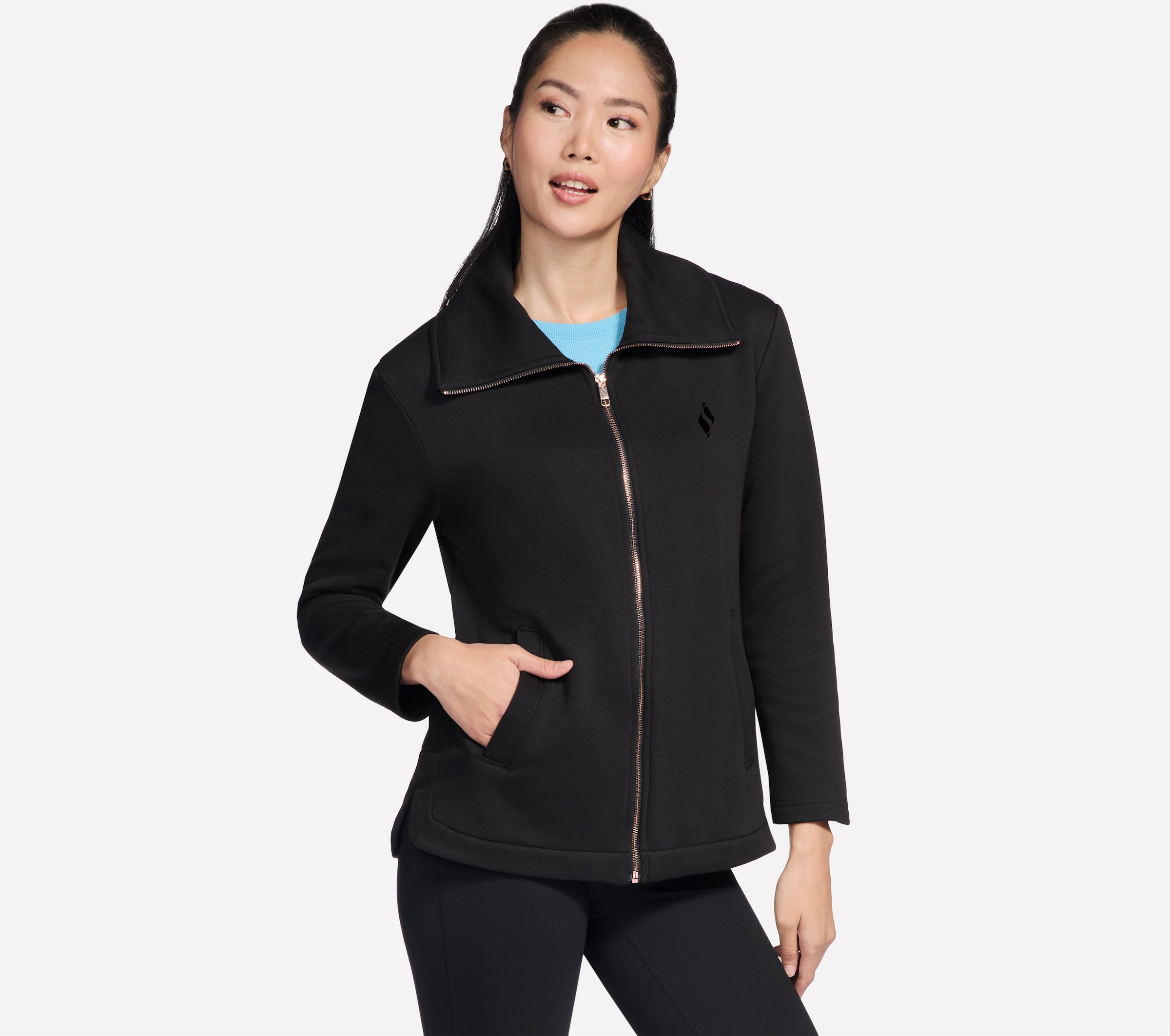 Skechers Trainingsjacke »GOSNUGGLE TUNIC FZ JACKET« langärmliges Design, mit breitem, umklappbarem Kragen