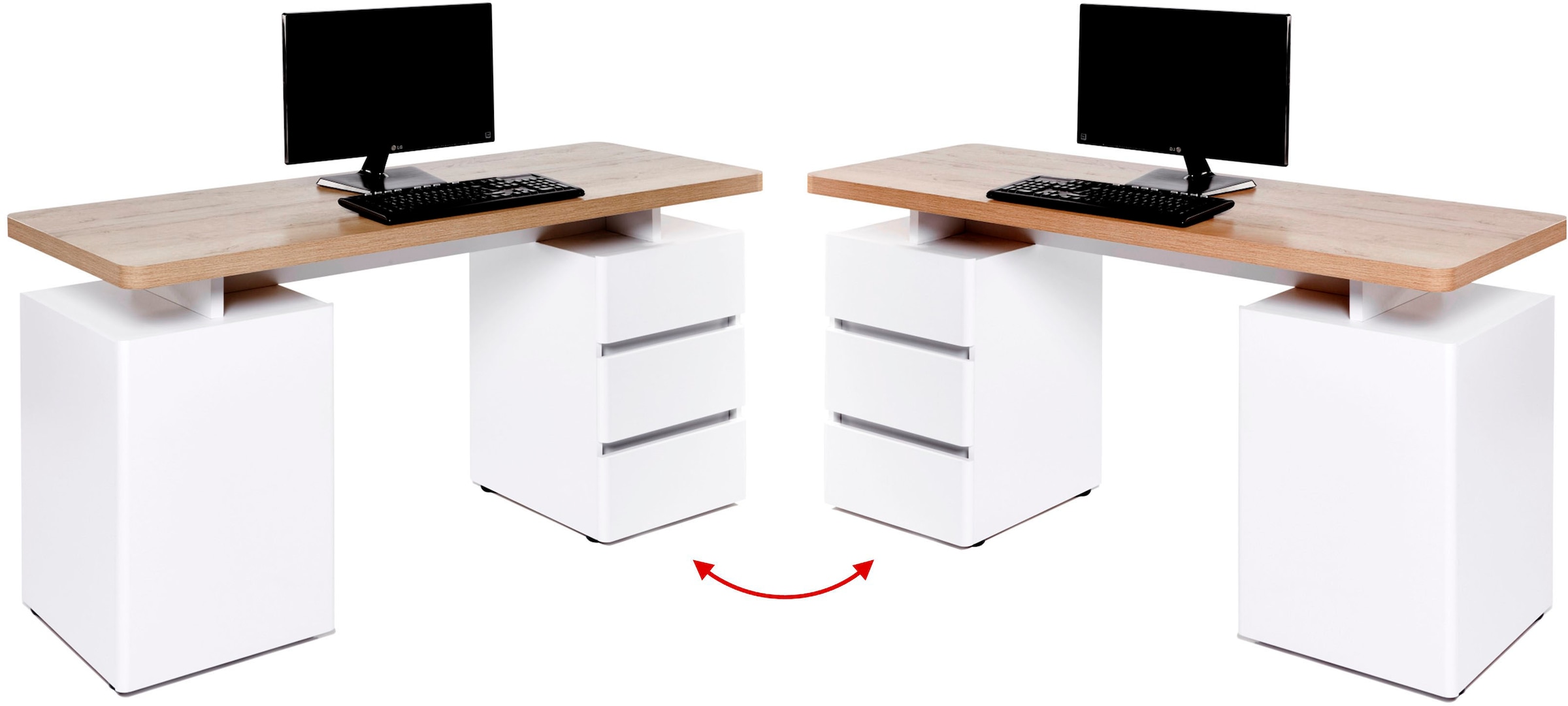 Jahnke Schreibtisch »CU-LIBRE C 250« wechselseitig montierbar