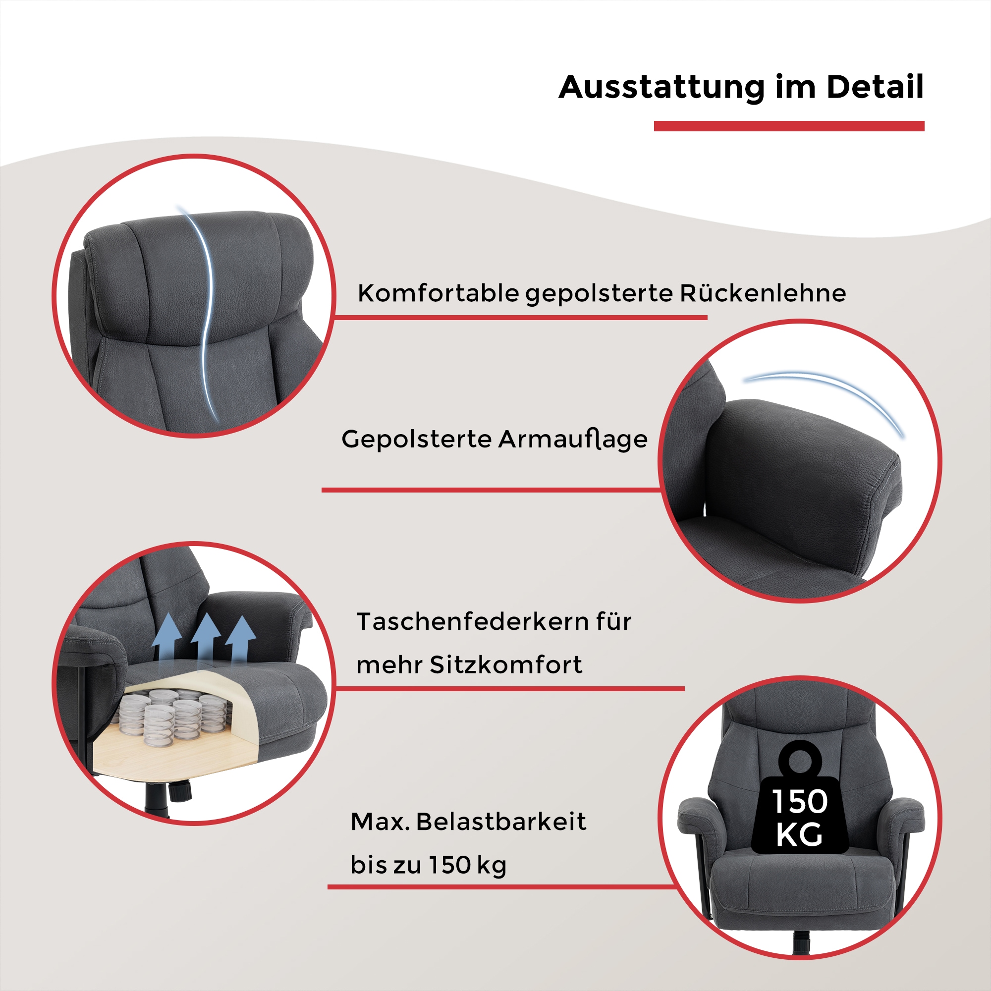 Duo Collection Fauteuil de direction »Mauro XXL« () capacité de charge jusqu'à 150 kg