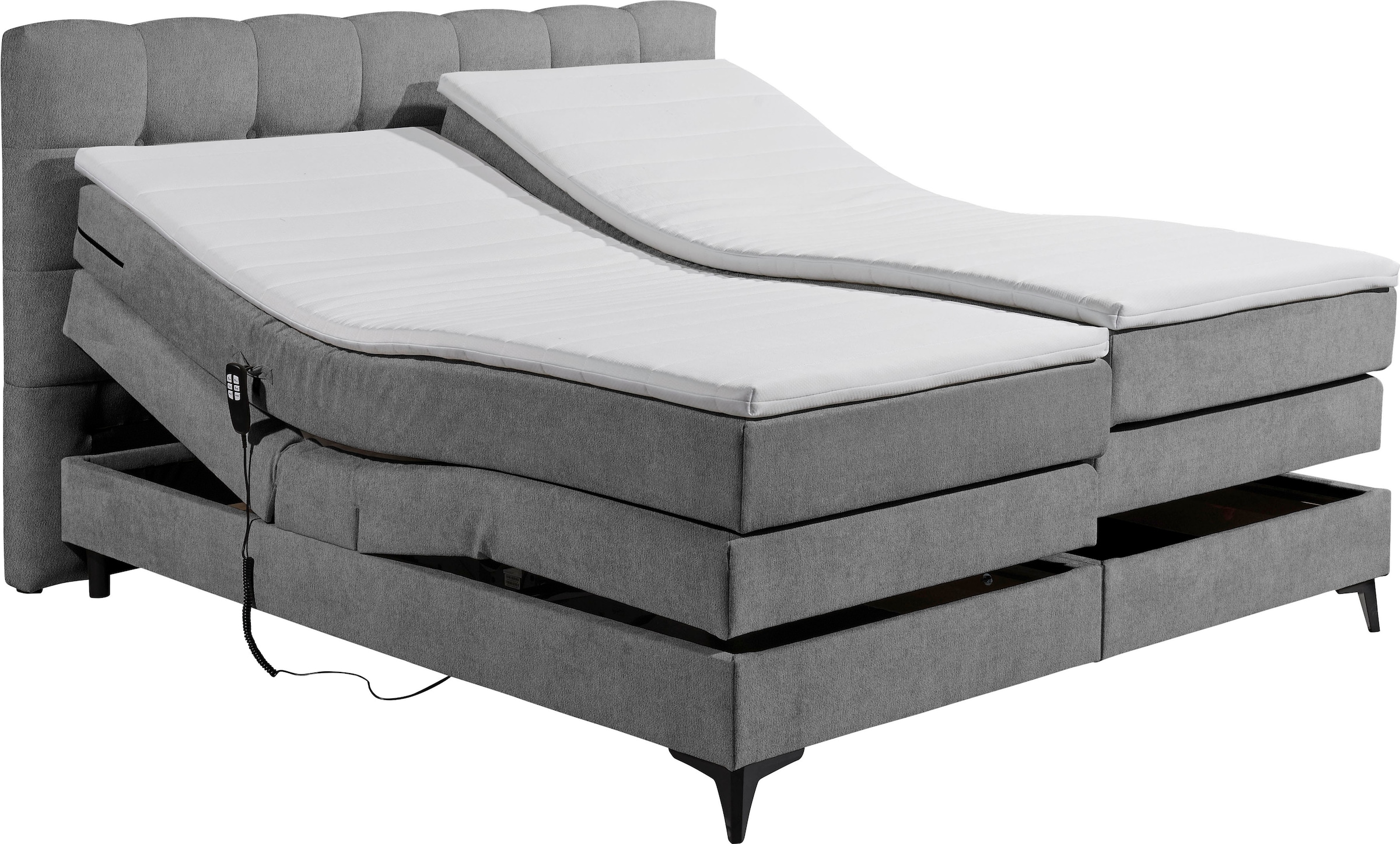 ED EXCITING DESIGN Boxspringbett »Atlas 180x200cm, elektrisch verstellbar« inkl. Topper, 7 Zonen Matratze, elektrisch verstellbar