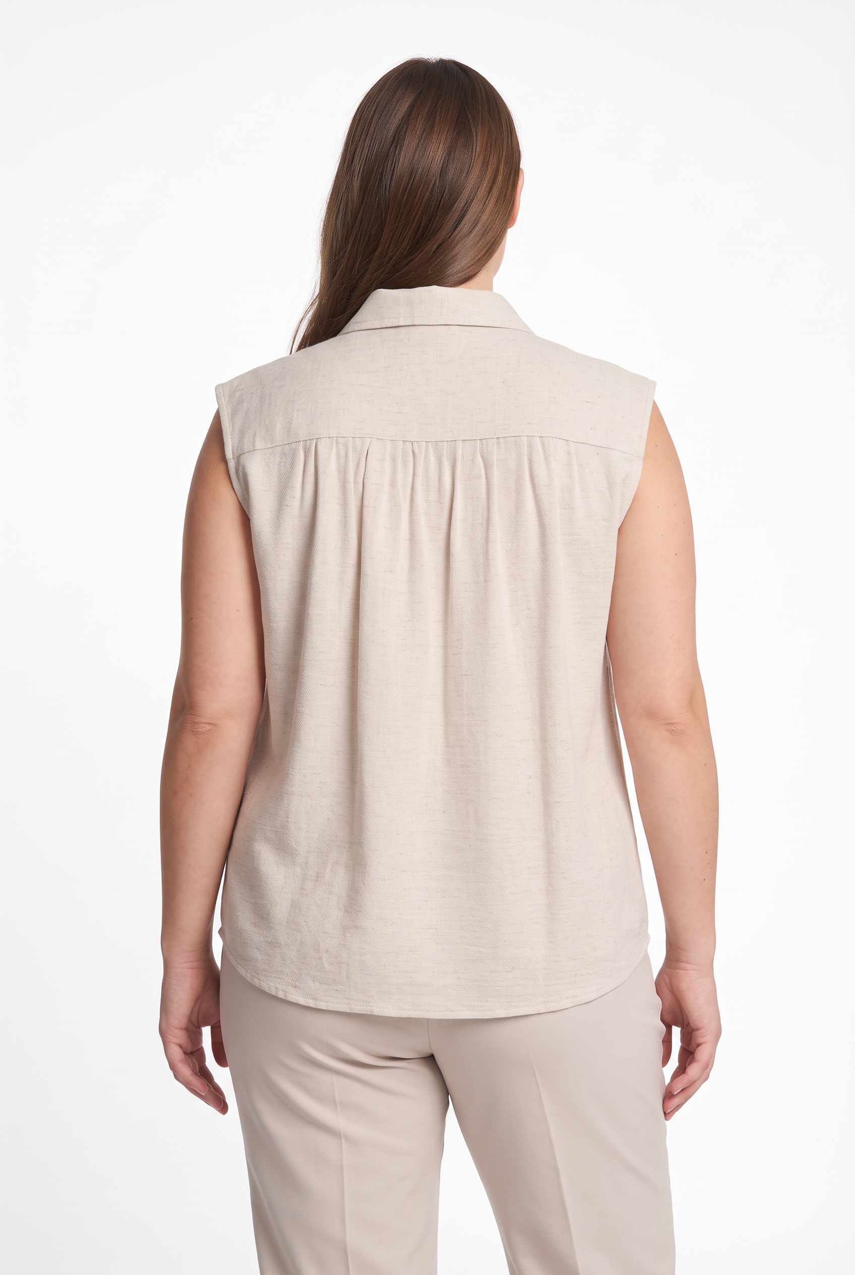ONLY CARMAKOMA Top chemisier »CARSIESTA S/L LINEN BL SHIRT PNT NOOS« mélange viscose, coupe régulière, avec lin