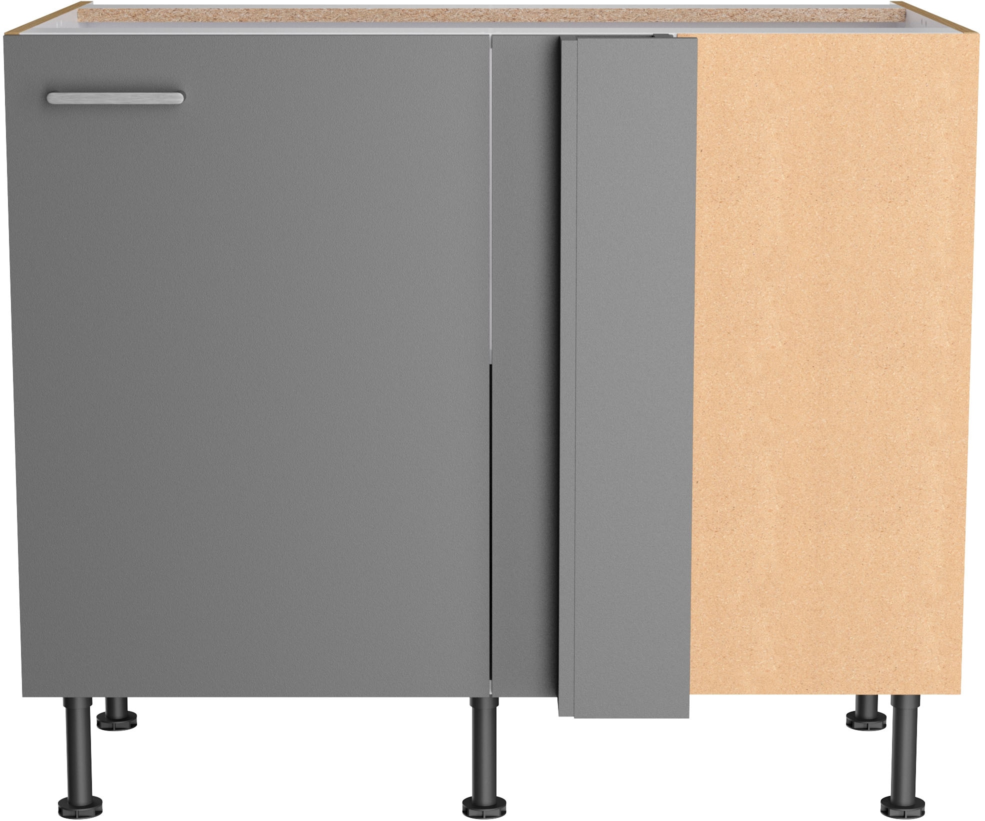 KOCHSTATION Eckunterschrank »KS-Lucy« Breite 100 cm, mit  1 Tür, Soft-Close, höhenverstellbare Füsse