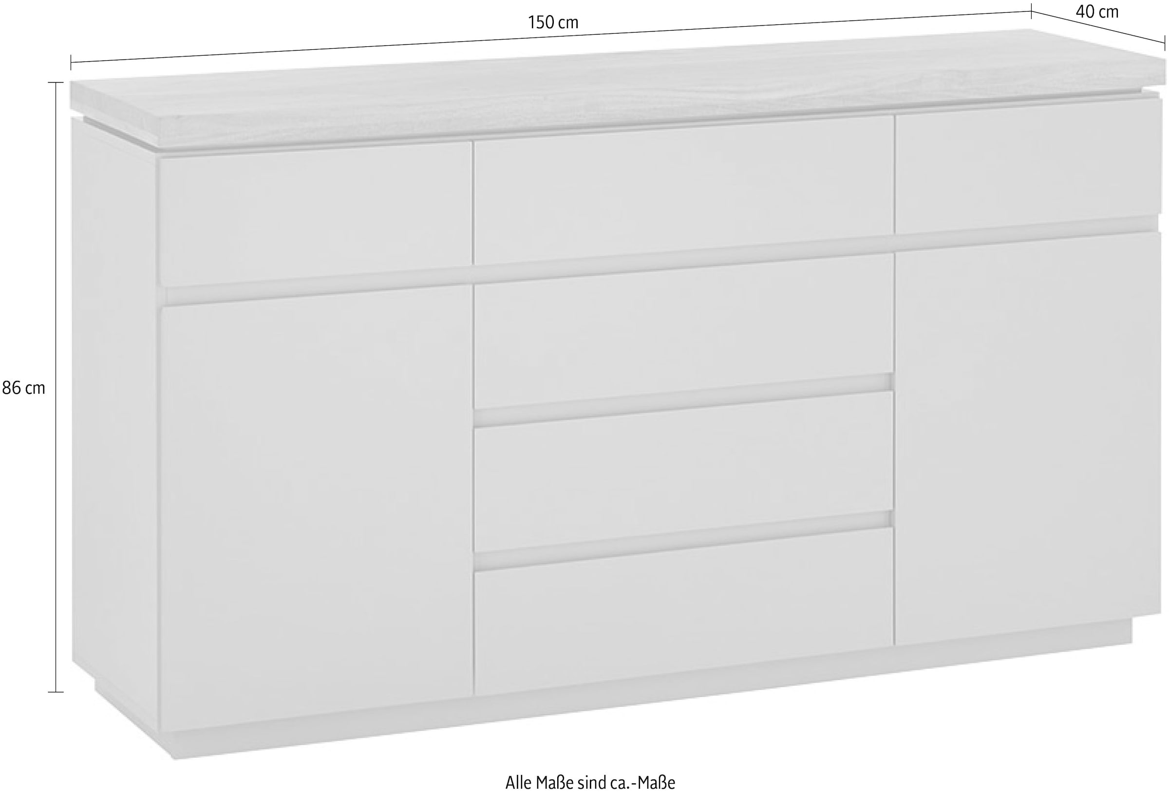 MCA furniture Sideboard »PALAMOS Sideboard« Türen mit Dämpfung