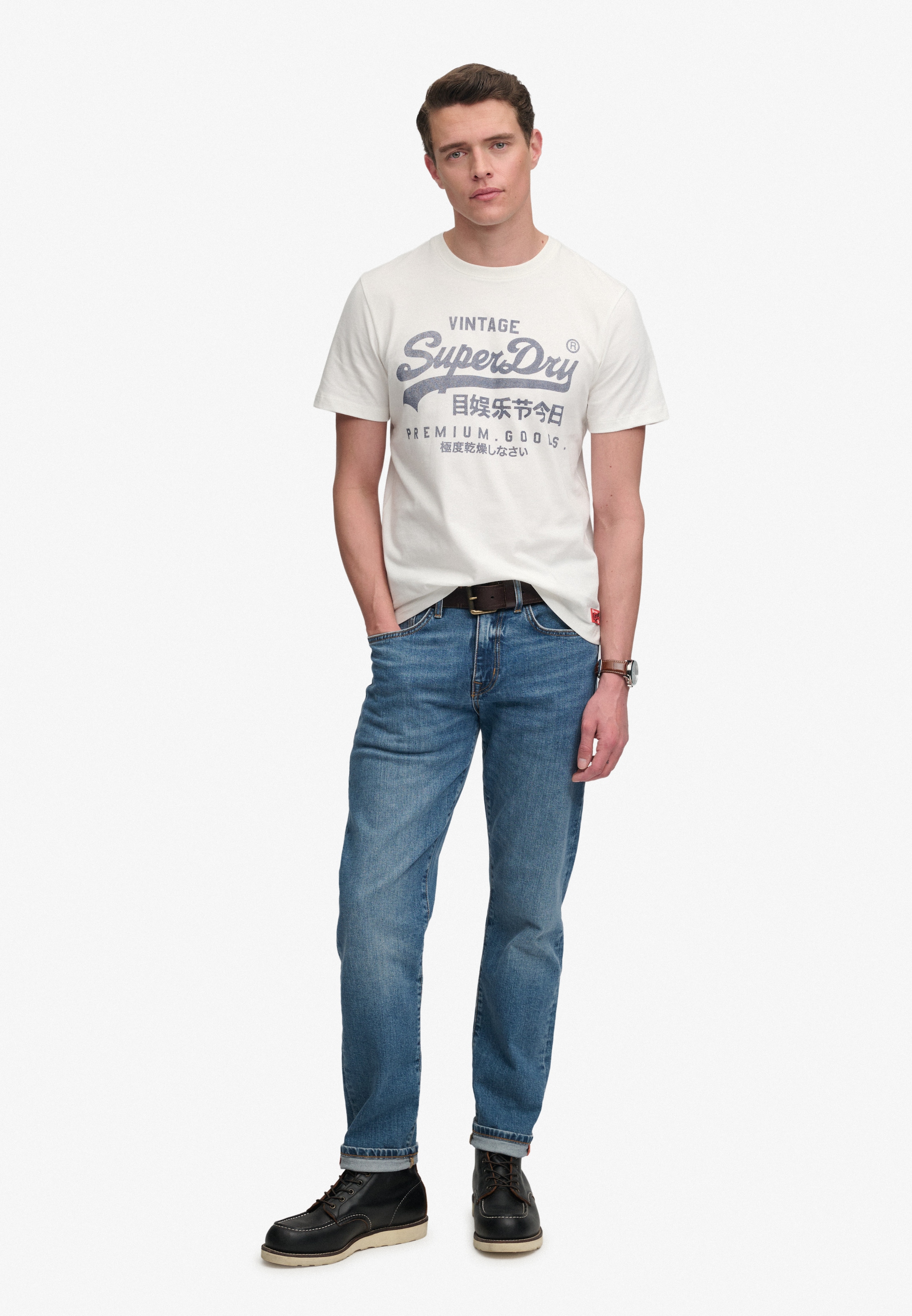 Superdry Shirt à col rond »VL CLASSIC TEE« coton, coupe décontractée