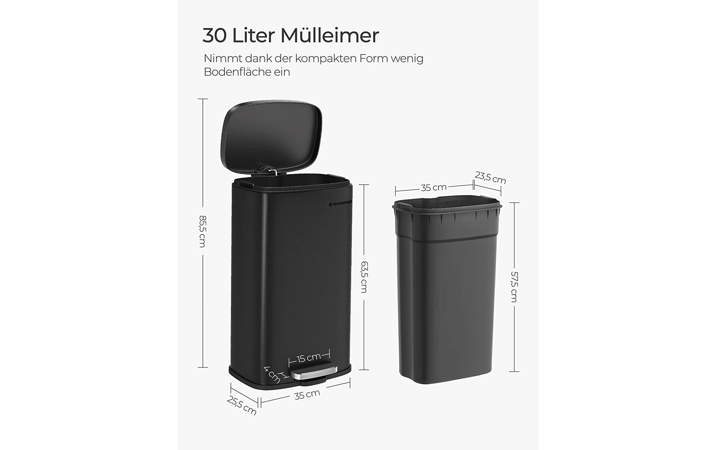 SONGMICS Mülleimer »30 l« 1 Behälter