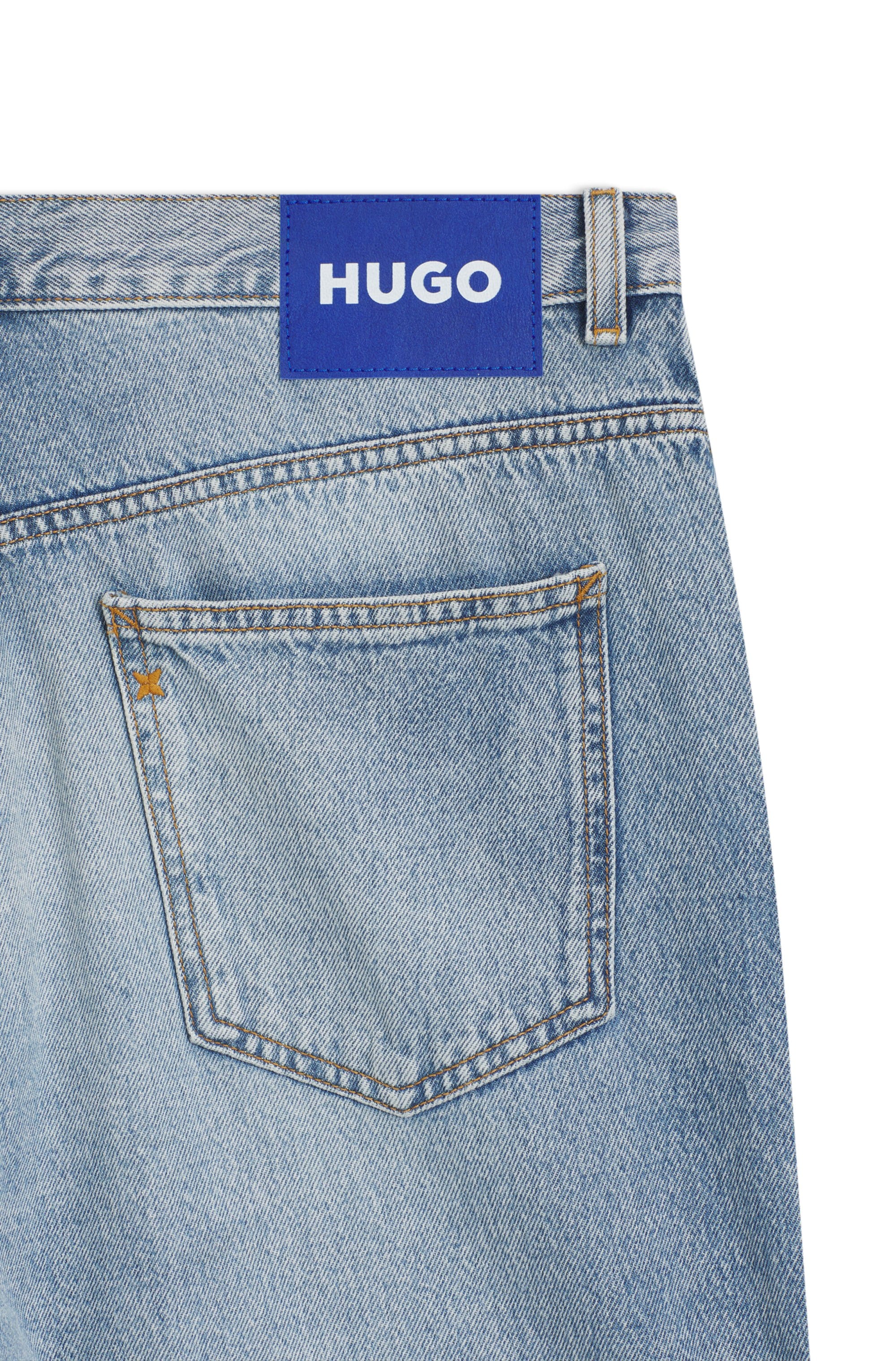 HUGO Blue Jeans loose fit »Nate« in heller Waschung