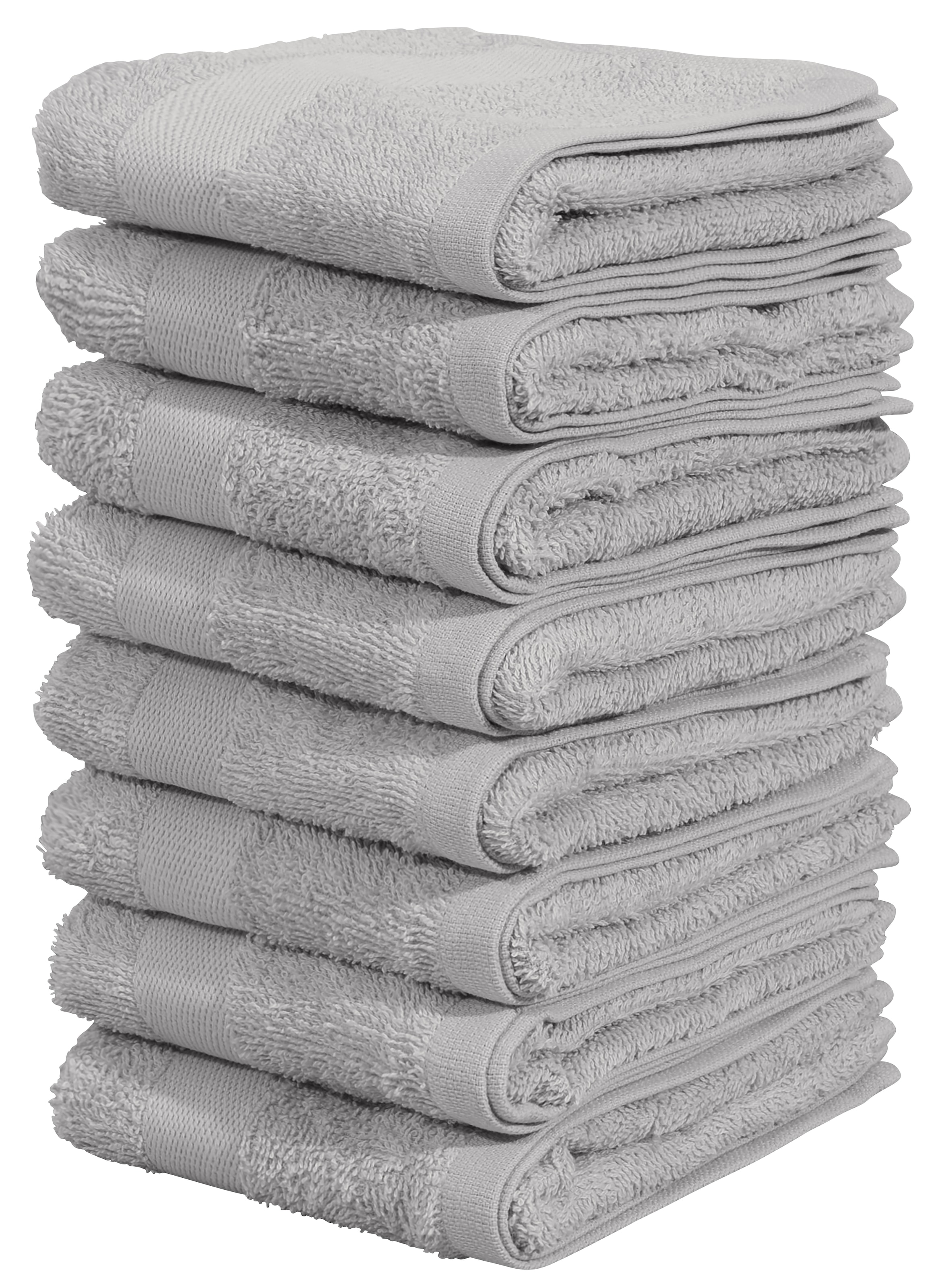 GOODproduct Gästehandtücher »Vanessa, 8 Gästehandtücher, 30x50cm, in Standard- und Premium-Qualität« Handtücher mit Bordüre, 100% Baumwolle, einfarbig, weich