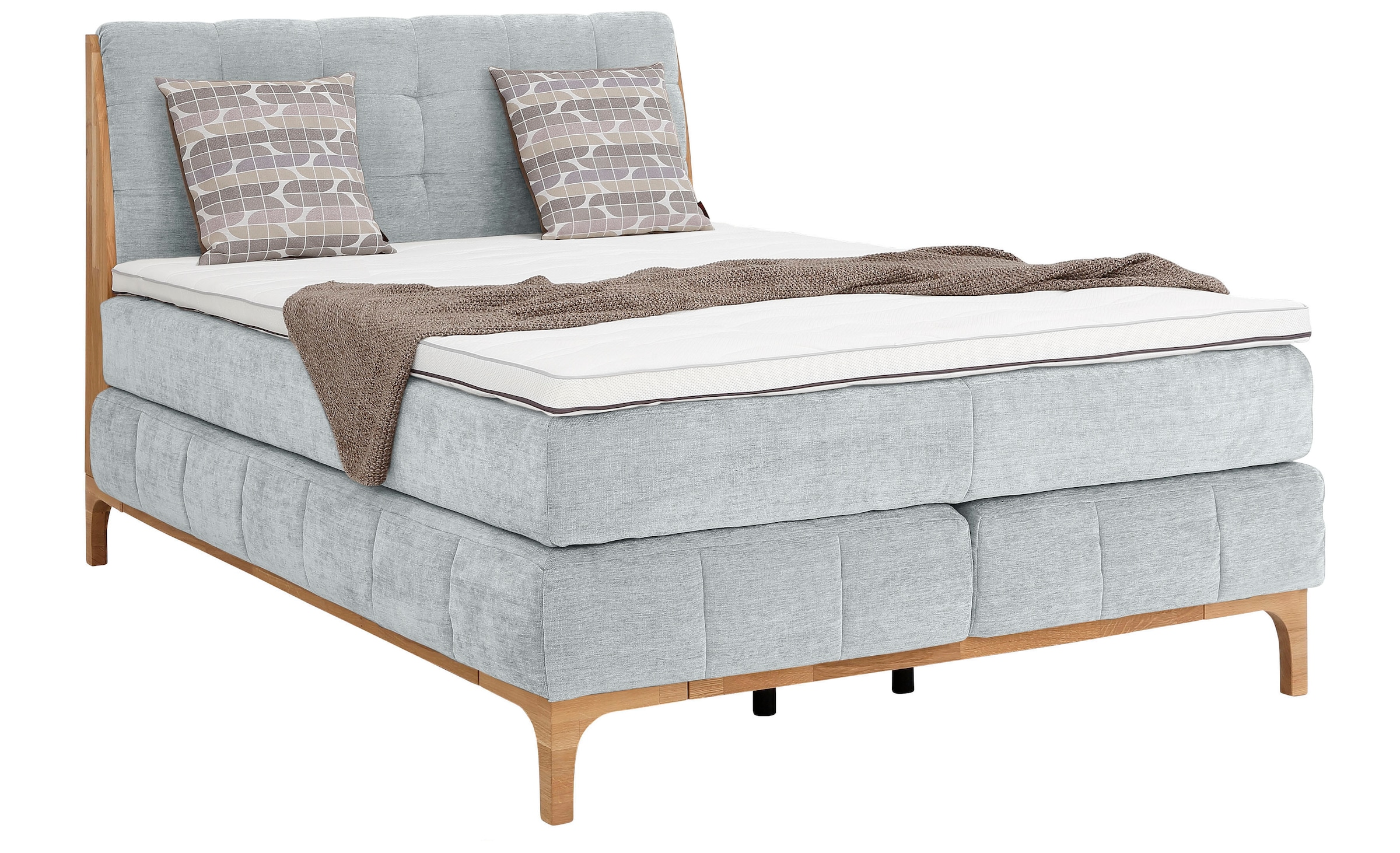 GOODproduct Lit boxspring »Jelle« 5 cuis tlg. Tissus certifiés recyclés, différentes variantes