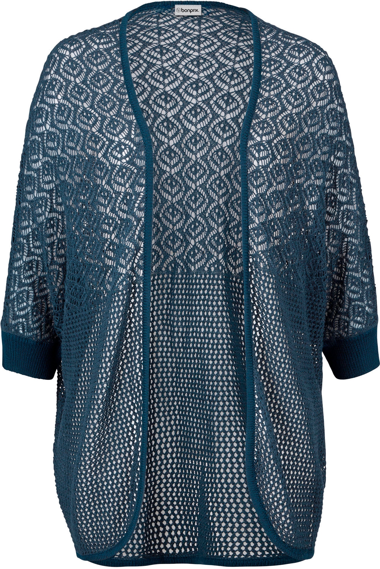 bonprix Longstrickjacke bequeme Passform, mit Lochmuster, casual Stil