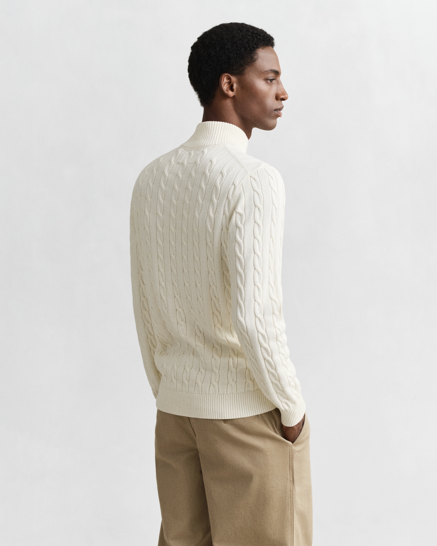 Gant Pull en tricot »COTTON CABLE HALF ZIP« Mit Rundhalsausschnitt