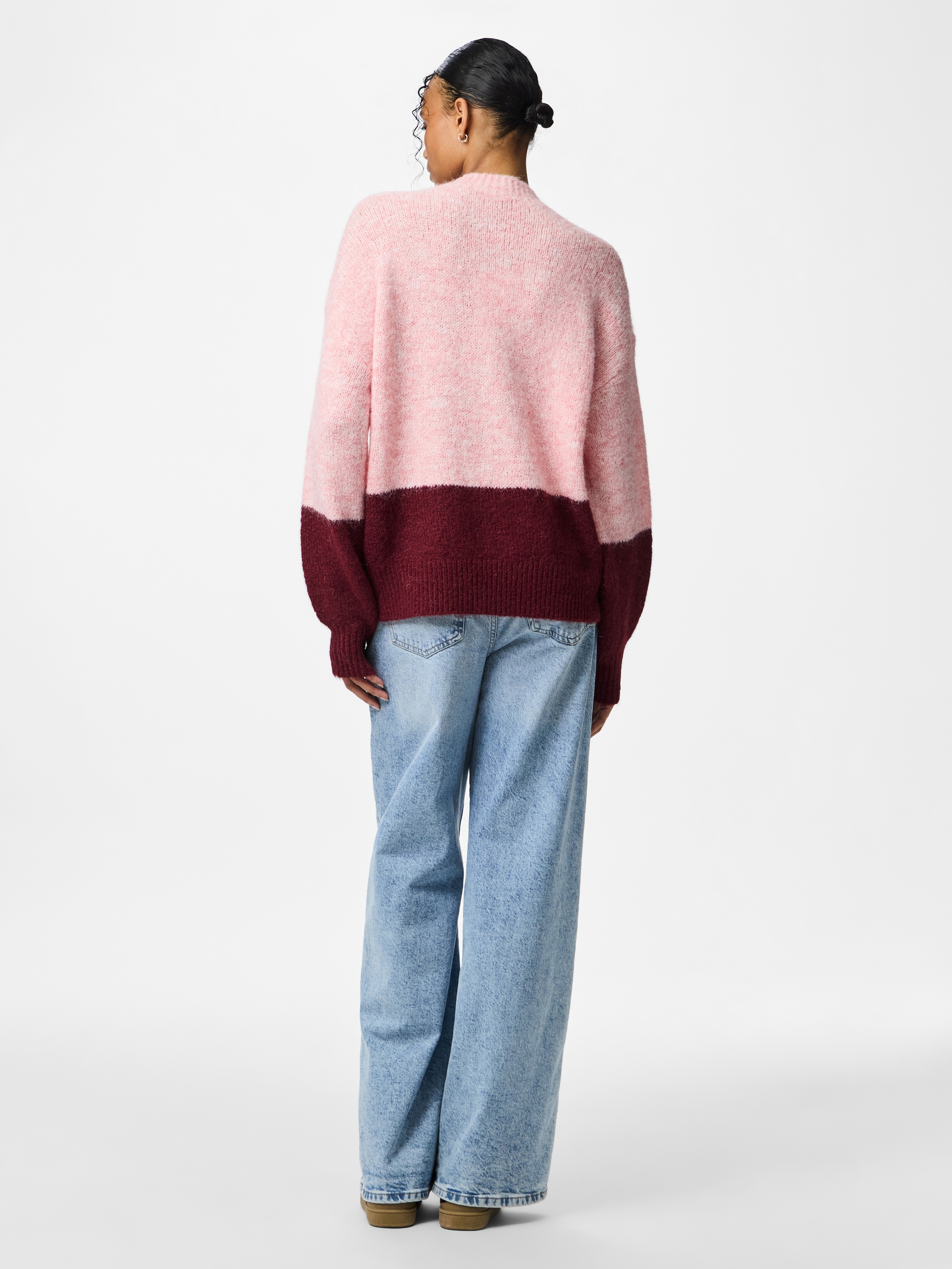 pieces Pull à col rond »PCIVY LS O-NECK COLOR BLOCK KNIT PWP BC« Colorblock Design
