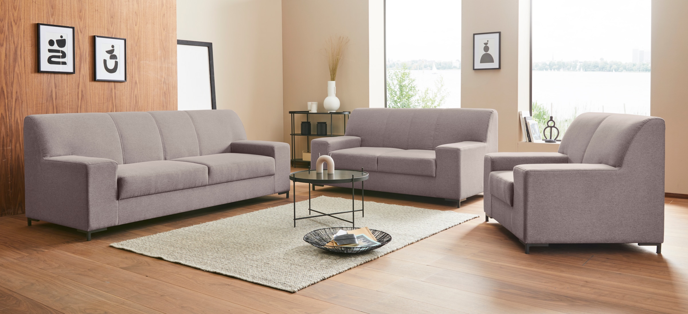 DOMO collection 2-Sitzer »Ledas kubisch und komfortabel, flache Armlehnen, eleganter Fuss,« Breite 170cm, in vielen Farben erhältlich