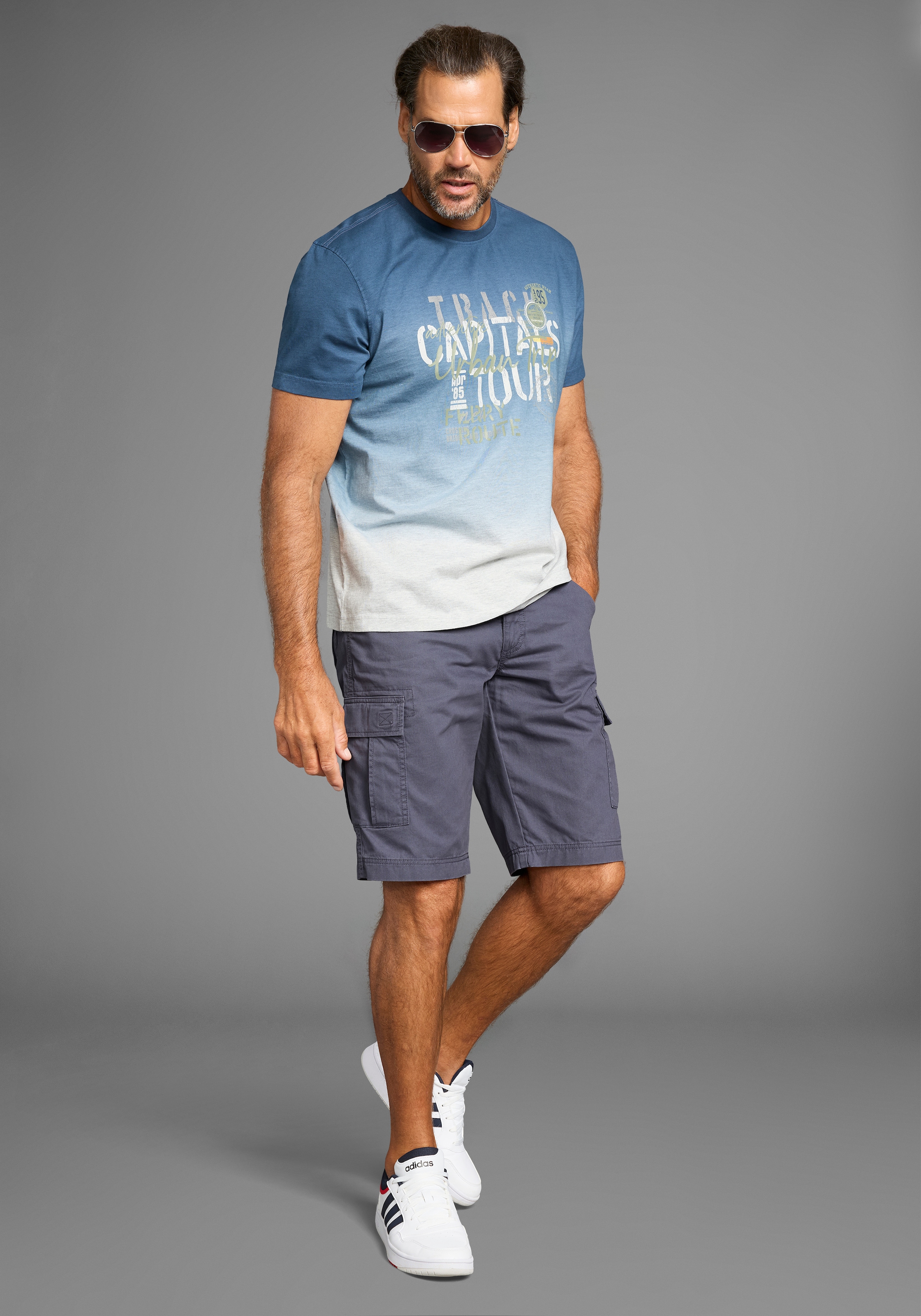 Man's World T-shirt Kurzarm,  Regular Fit,  bedrucktes Design,  Rundhalsausschnitt