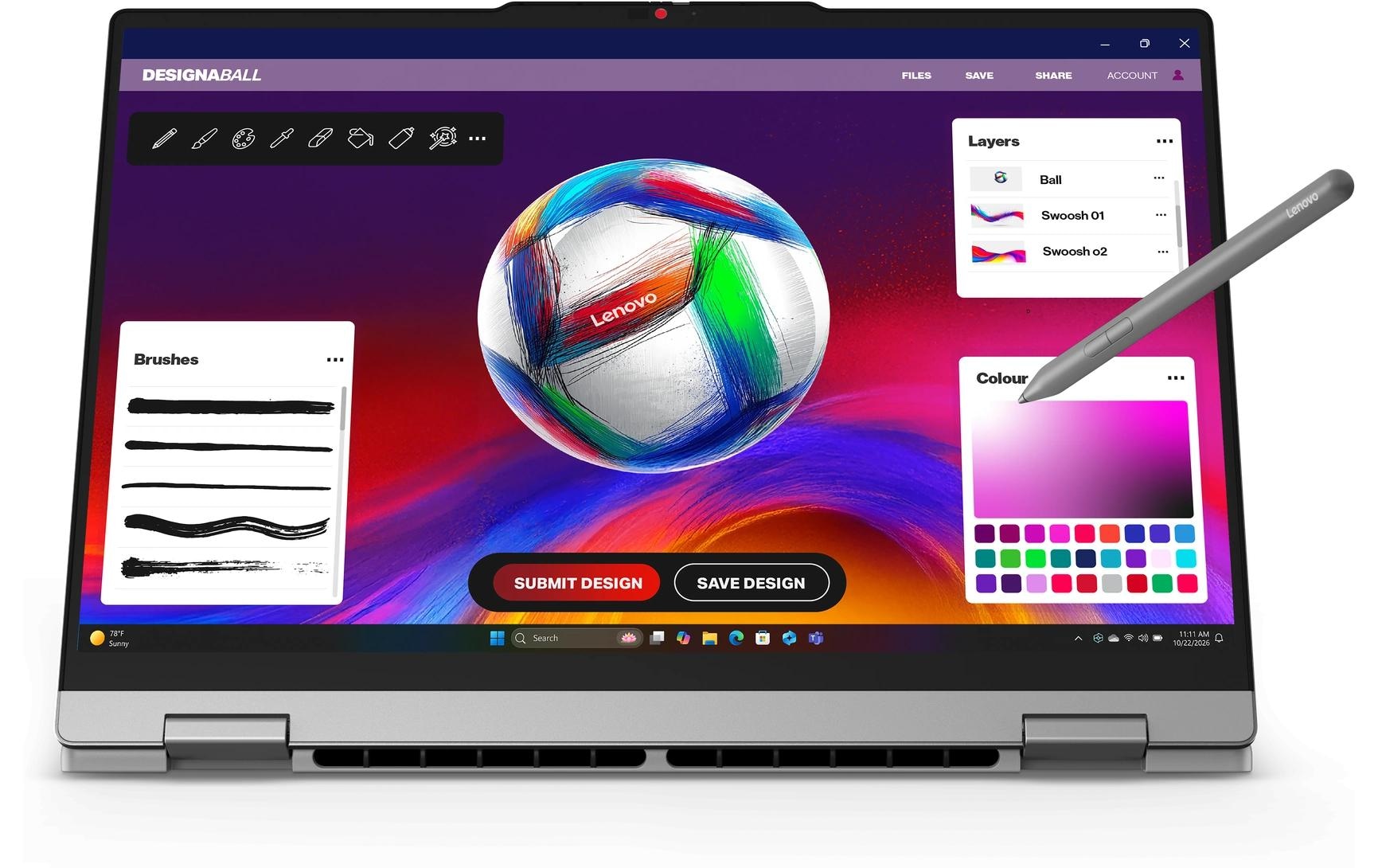 Lenovo Ordinateur portable »IdeaPad 5 2-in-1 15AGP11 Copilot+ PC« / 15,3 ″ AMD Ryzen™ AI 7 1.000 Go SSD NPU intégrée (Neural Processing Unit)