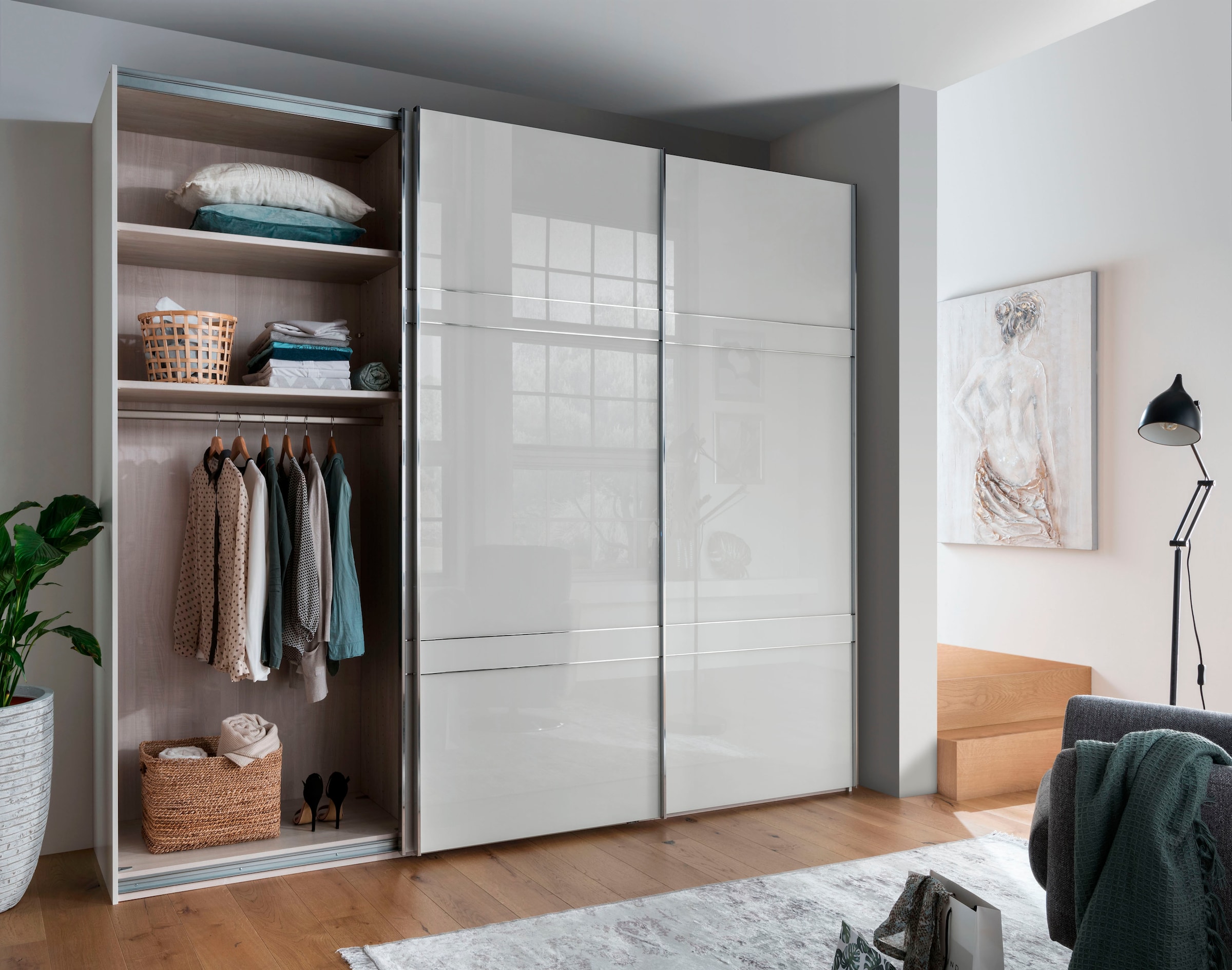 WIEMANN Armoire à portes coulissantes »Rialto« hochwertige Glasfront mit Querriegeln