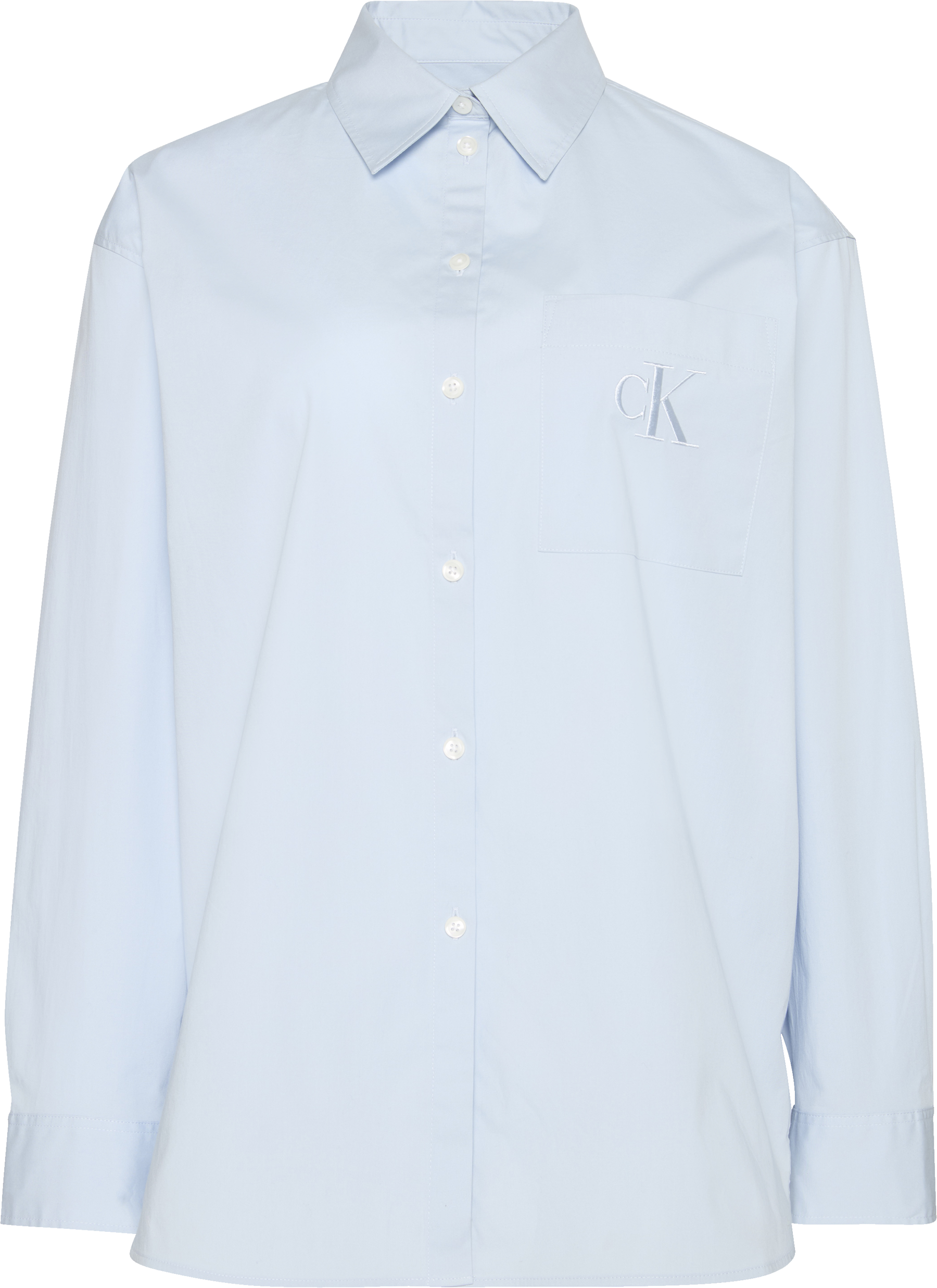 Calvin Klein Jeans Blouse chemise relaxte Passform, Stickerei auf der Brusttasche