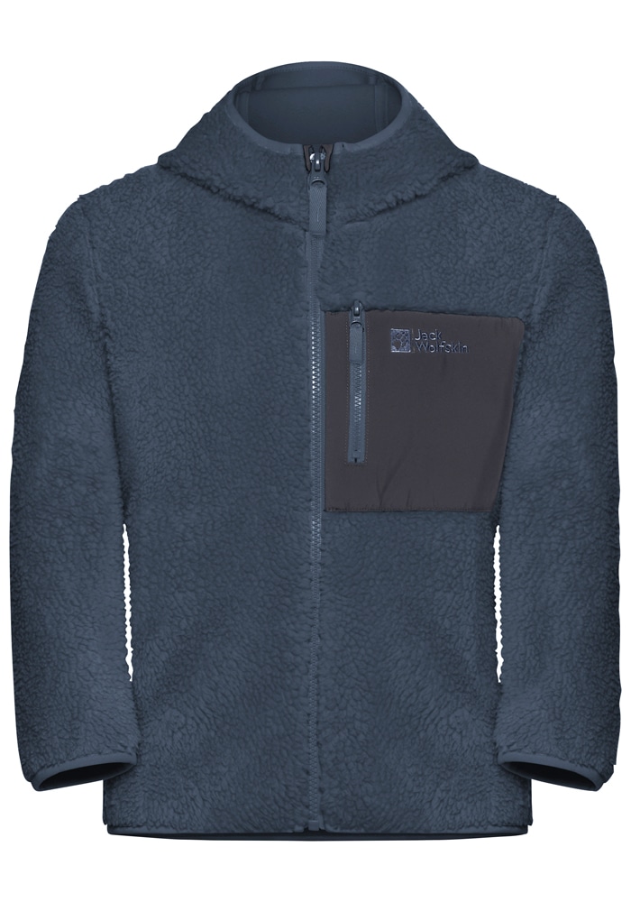 Jack Wolfskin Veste polaire »ICE CURL HOOD JACKET K« mit Kapuze Übergangsjacke mit Kapuze, mit Brusttasche mit Reissverschluss
