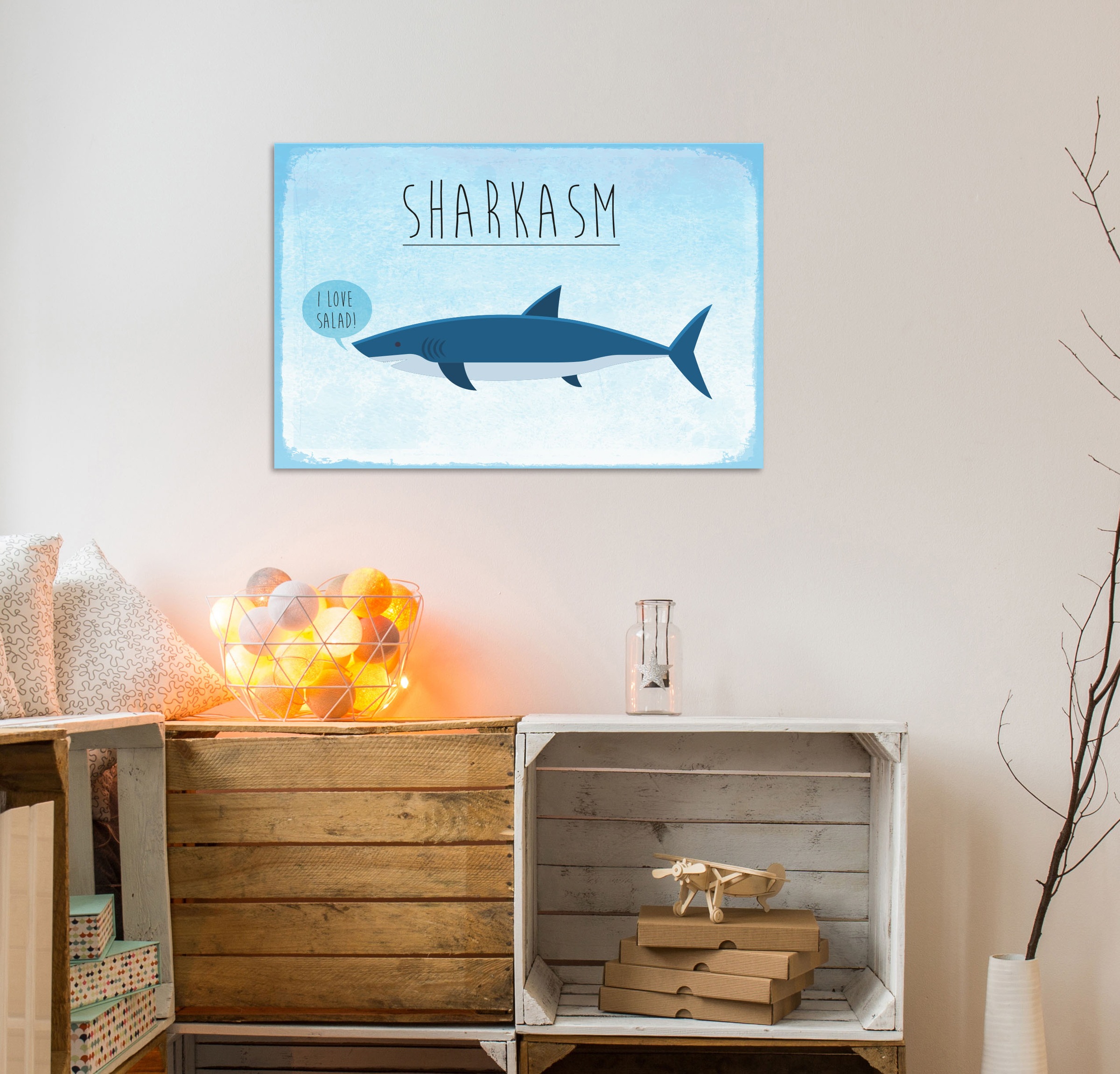 queence Metallbild »Sharkasm« 1 Stk. tlg. Stahlschild, Blechschild, Sprüche, Texte, witzig