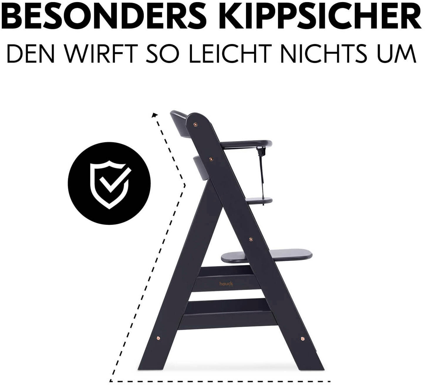 Hauck Chaise haute »Alpha Newborn Set Plus, Dark Grey« () mit Newborn Aufsatz