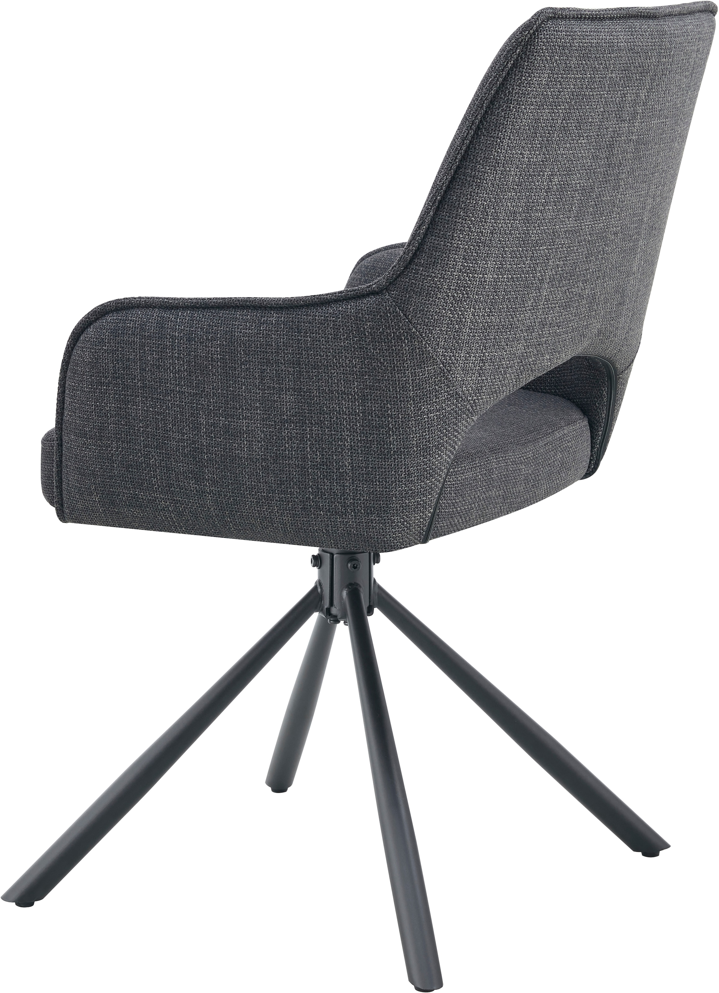 Home affaire Chaise pivotante »BELLEVILLE, 2er Set, mit Metallgestell in matt schwarz« (Set) 2 cuis