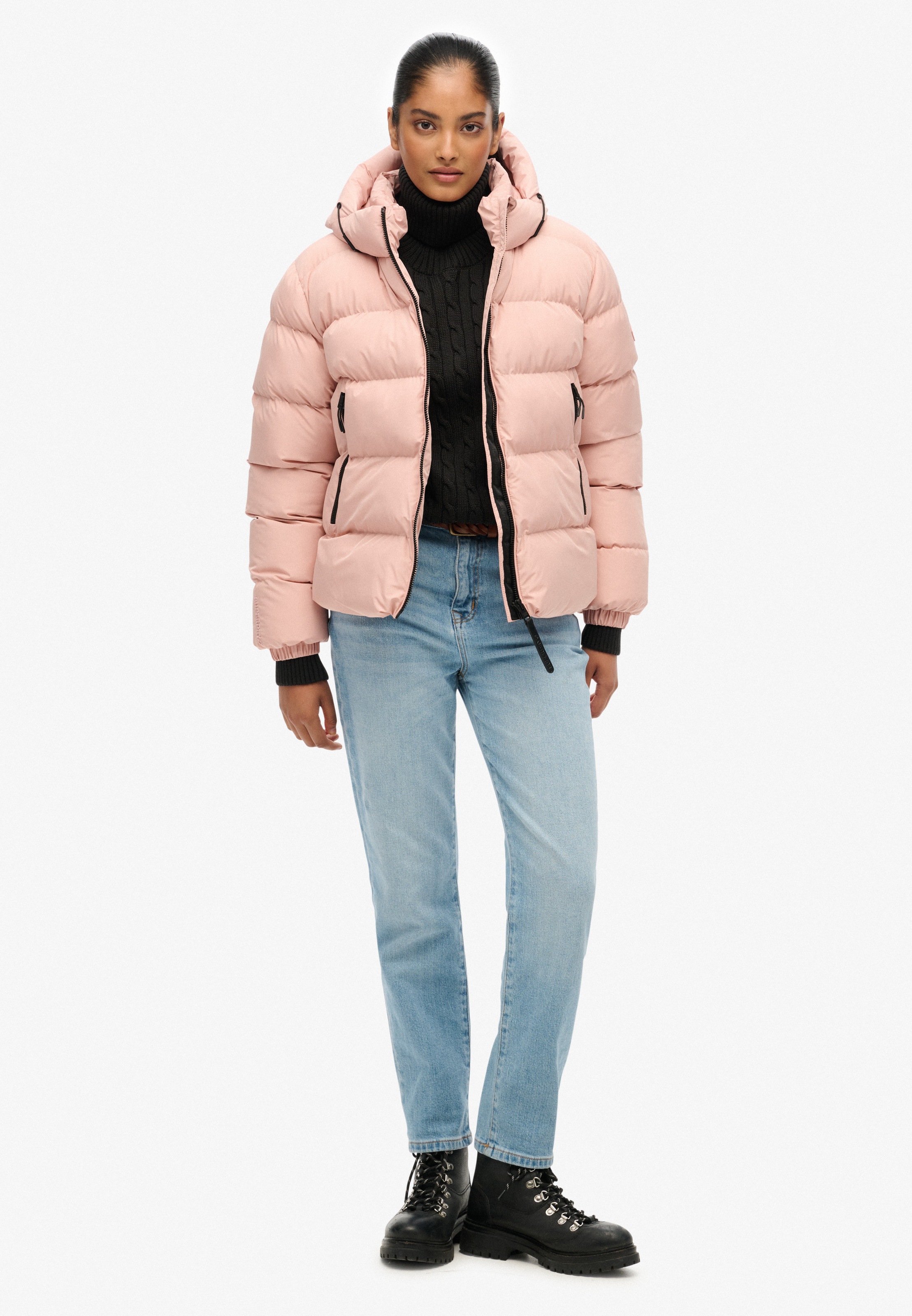 Superdry Steppjacke »HOODED SPORTS PUFFER JACKET« mit Kapuze Kunstfaser, relaxed fit