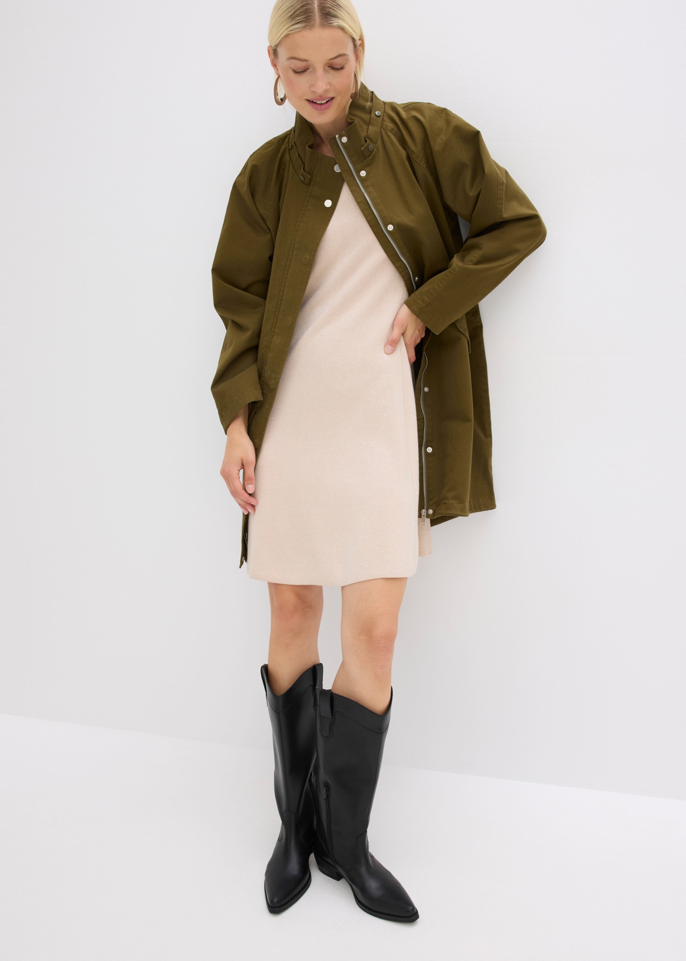 bonprix Parka déperlant, en coton et élasthanne, avec doublure polyester