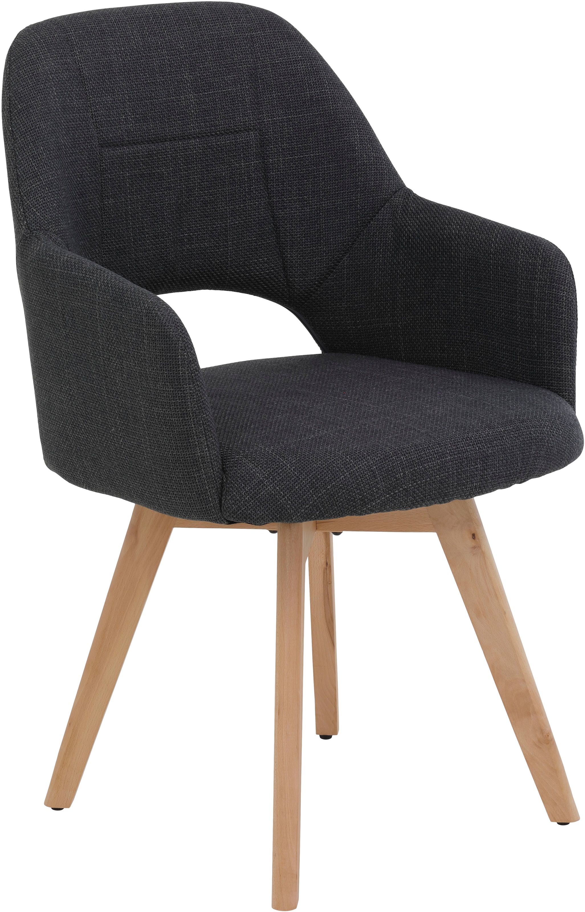 HELA Chaise à 4 pieds »STADE« (Set) 2 cuis360° drehbar,Massivholz 4-Fuss,Armlehnen,Ausschnitt im Rücken