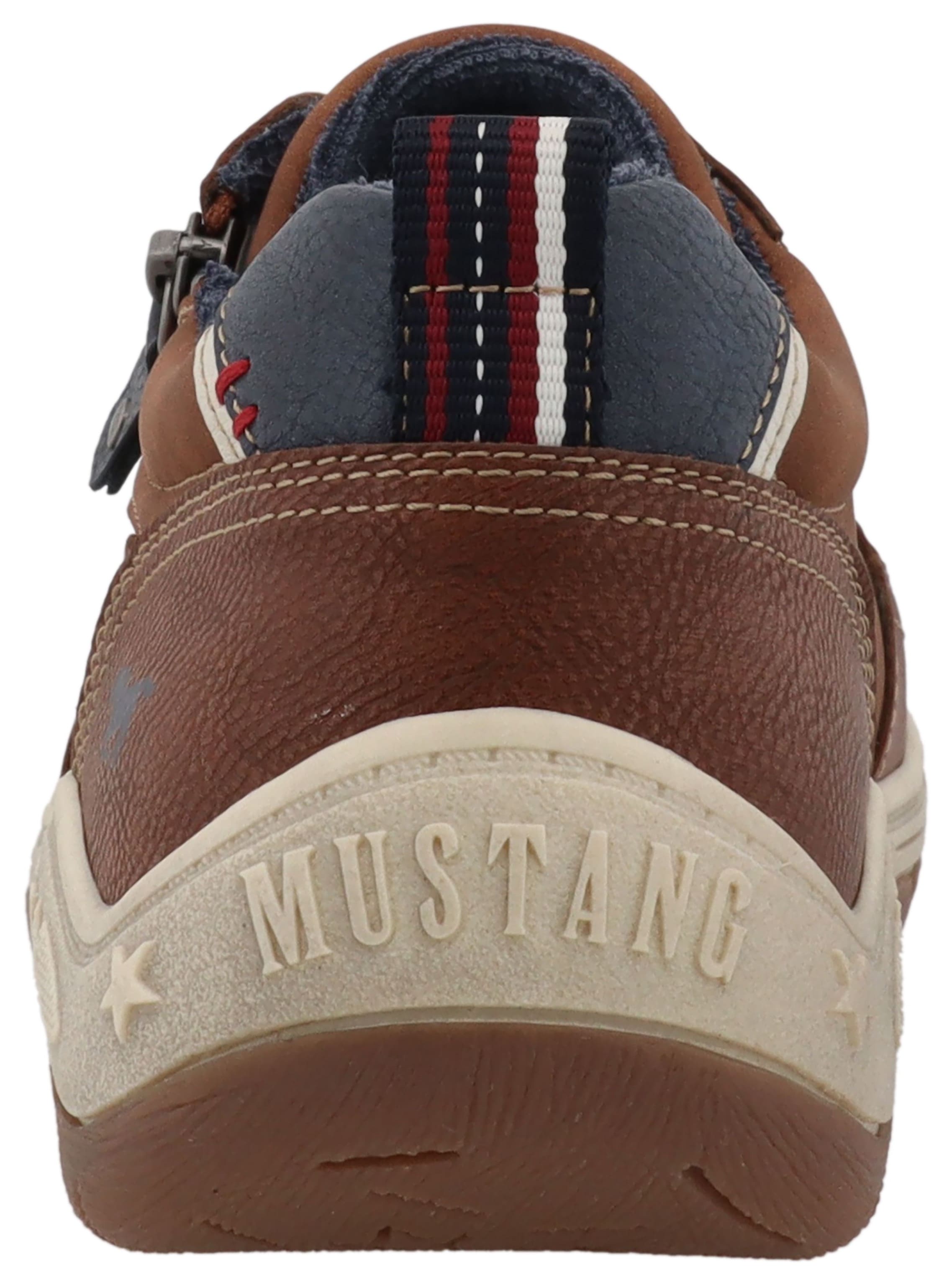 Mustang Shoes Sneakers »Benedetto«  chaussure de loisir, chaussure basse, à lacets avec fermeture éclair latérale