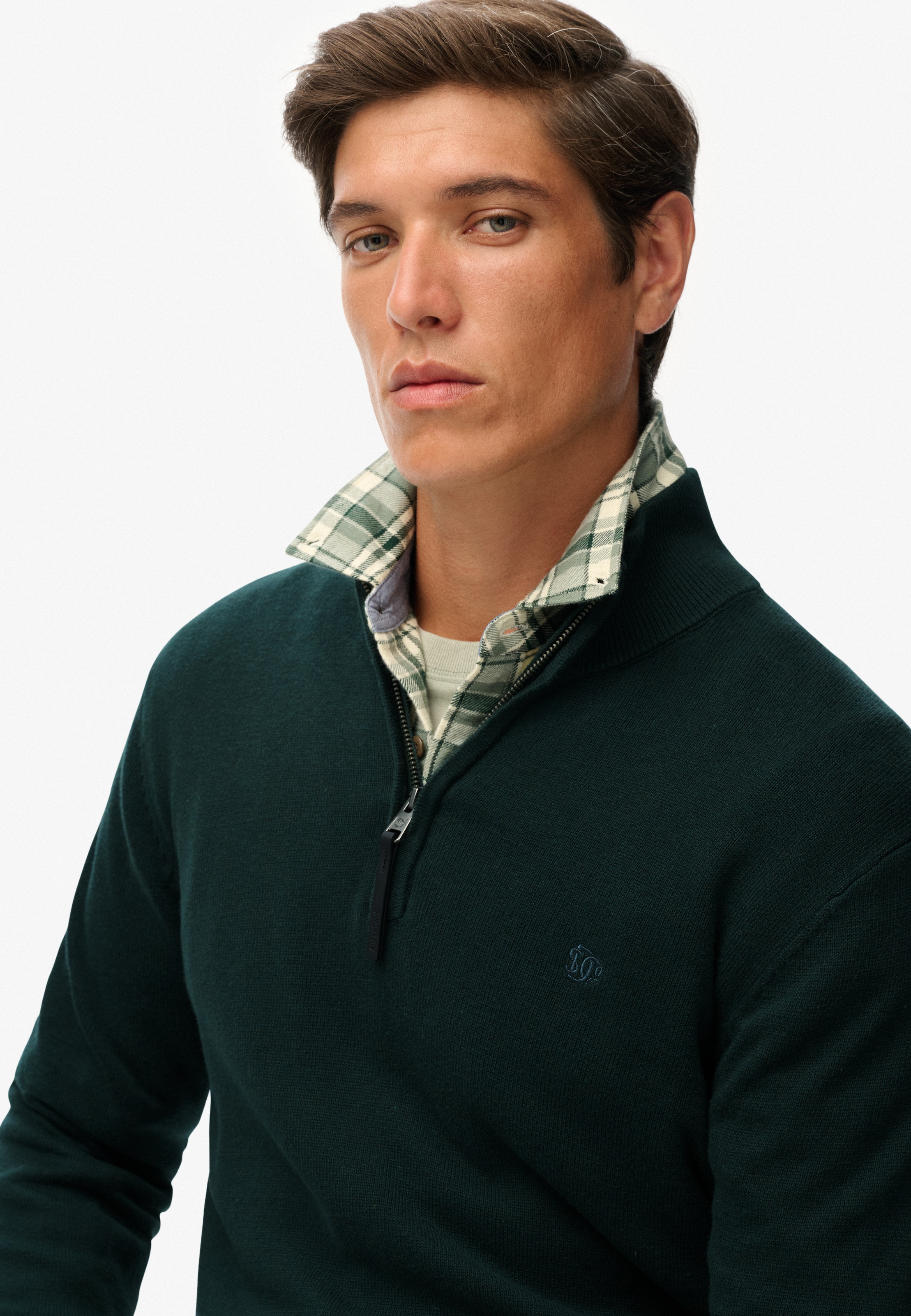 Superdry Pull en tricot »ESSENTIALS COTTON HALF ZIP«