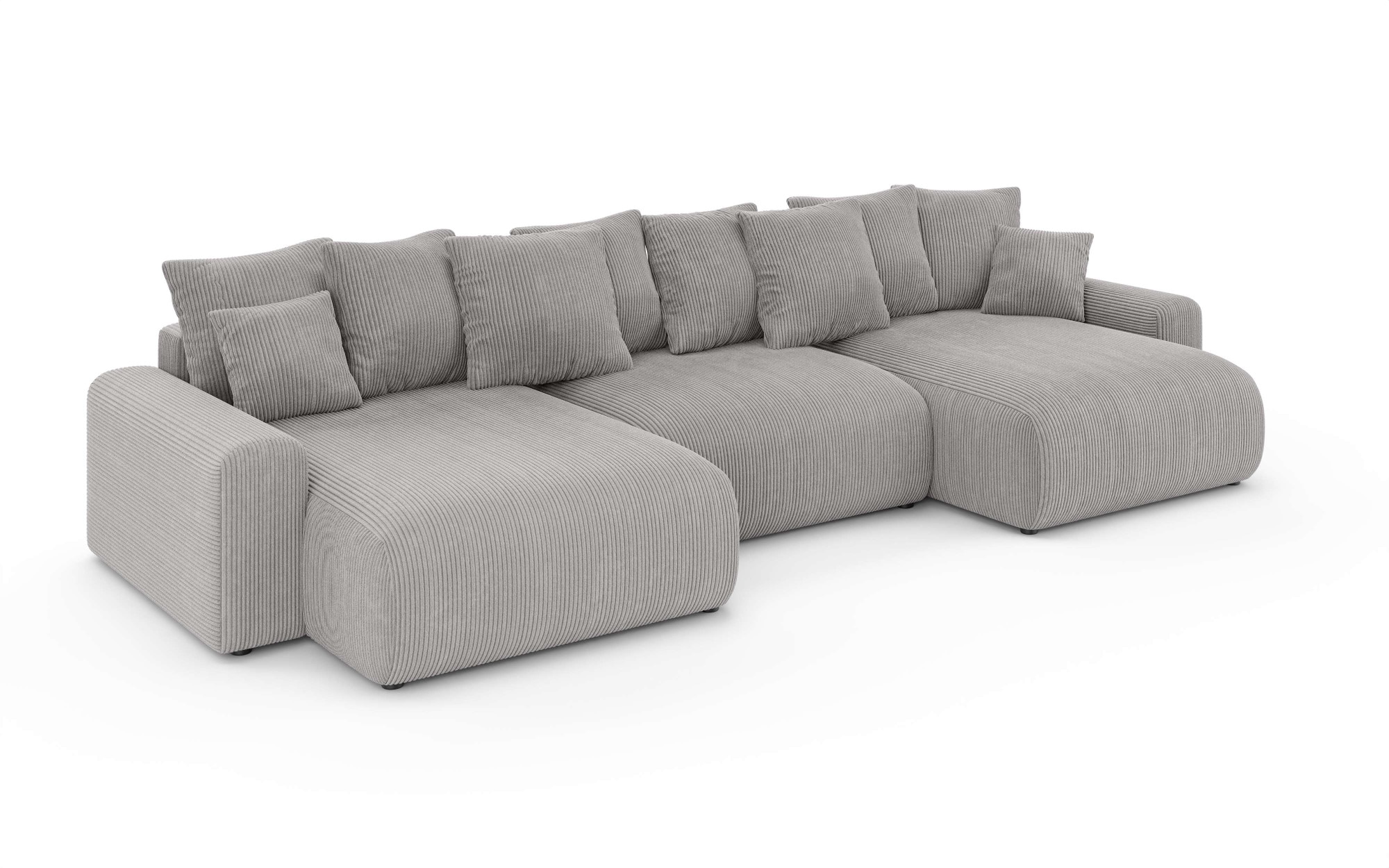 Home affaire Paysage de salon »LAKESIDE mit Bettfunktion und Bettkasten, Masse B/T/H: 332,5/142/84 cm« U‑Form mit vielen Kissen und Wellenunterfederung
