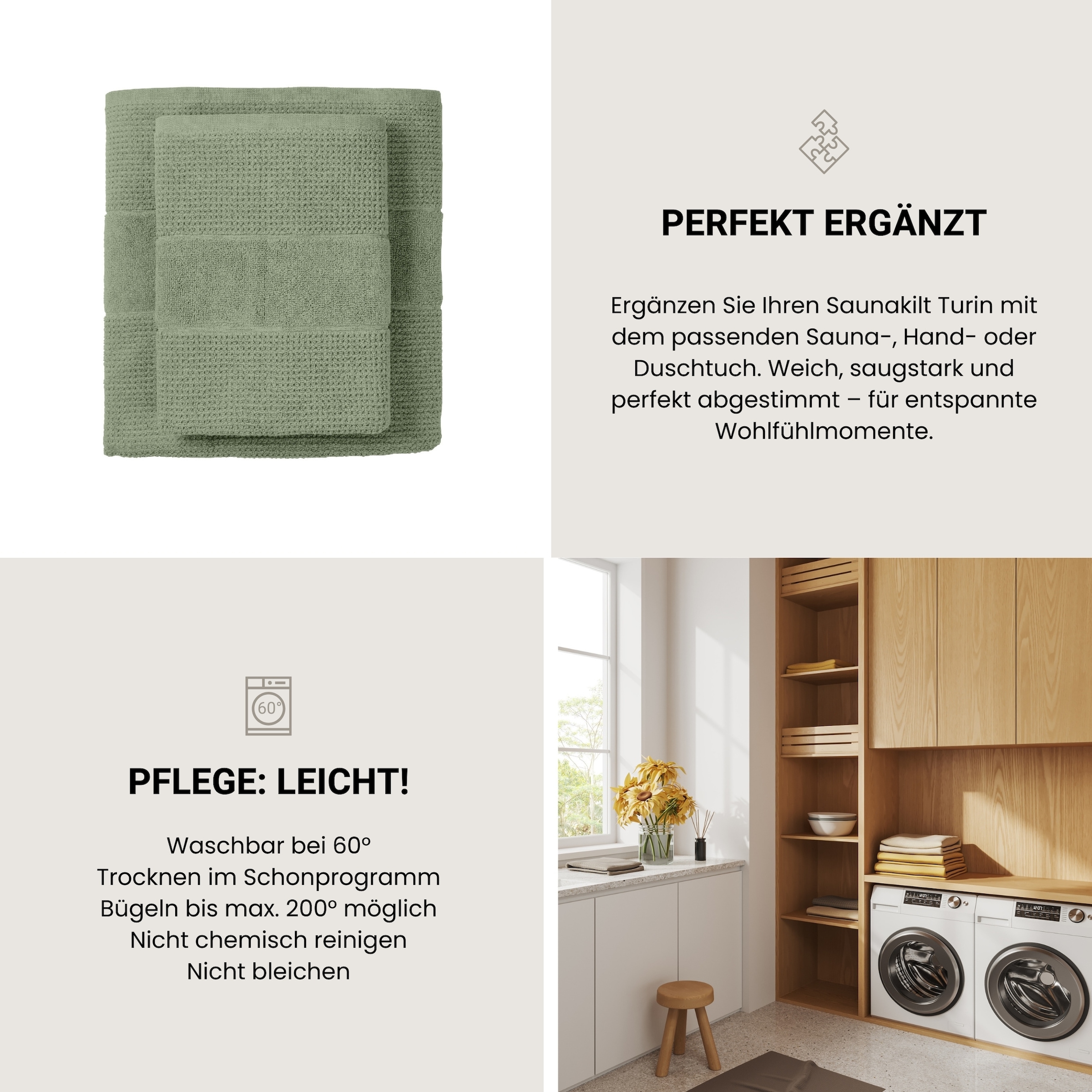 Schiesser Sarong »Saunakilt Turin für Damen in angesagter Reiskornoptik« 1 cuis Made in Green
