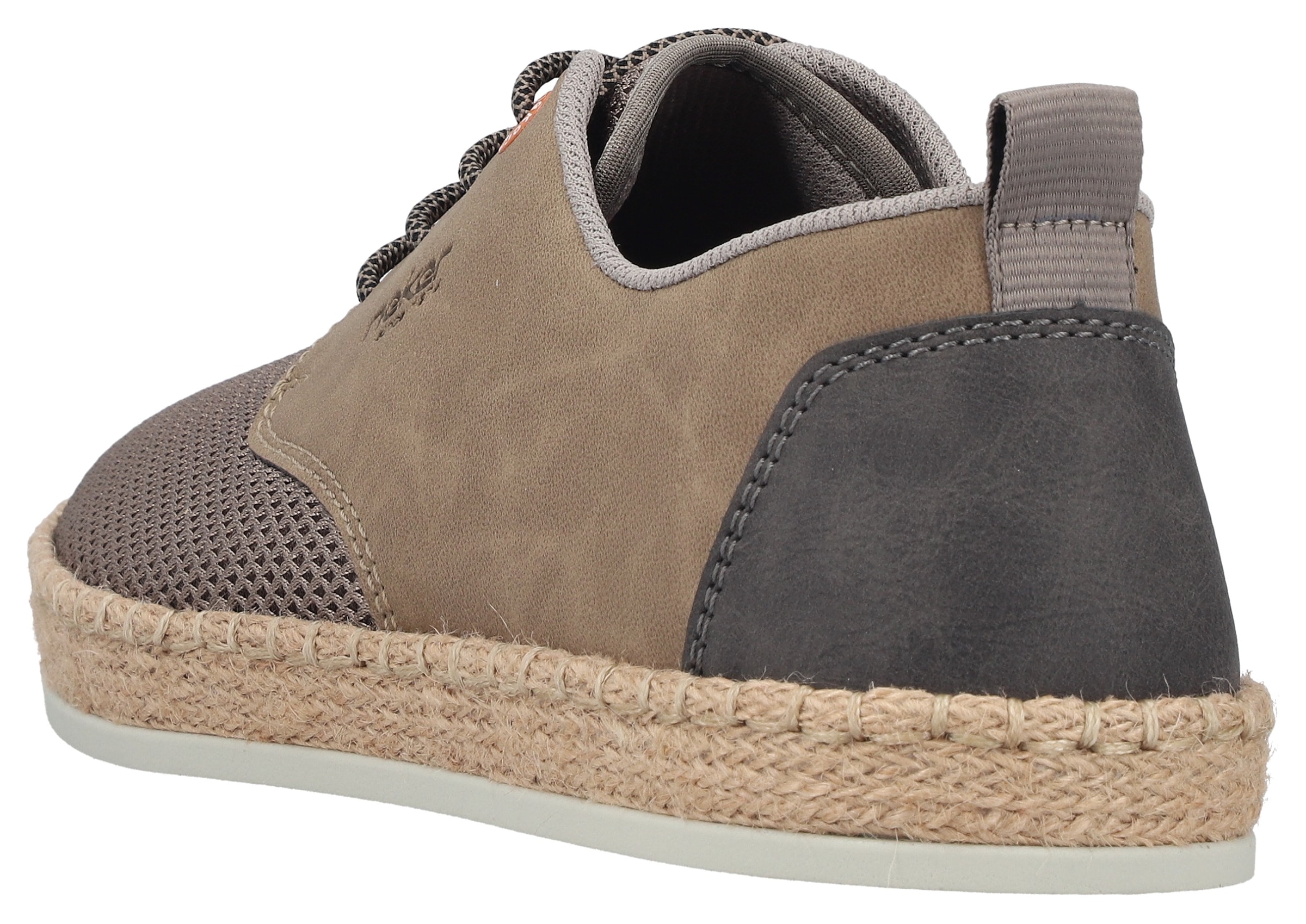 Rieker Chaussure à lacets  Chaussure basse, sneaker, à lacets avec bordure en raphia sur la semelle