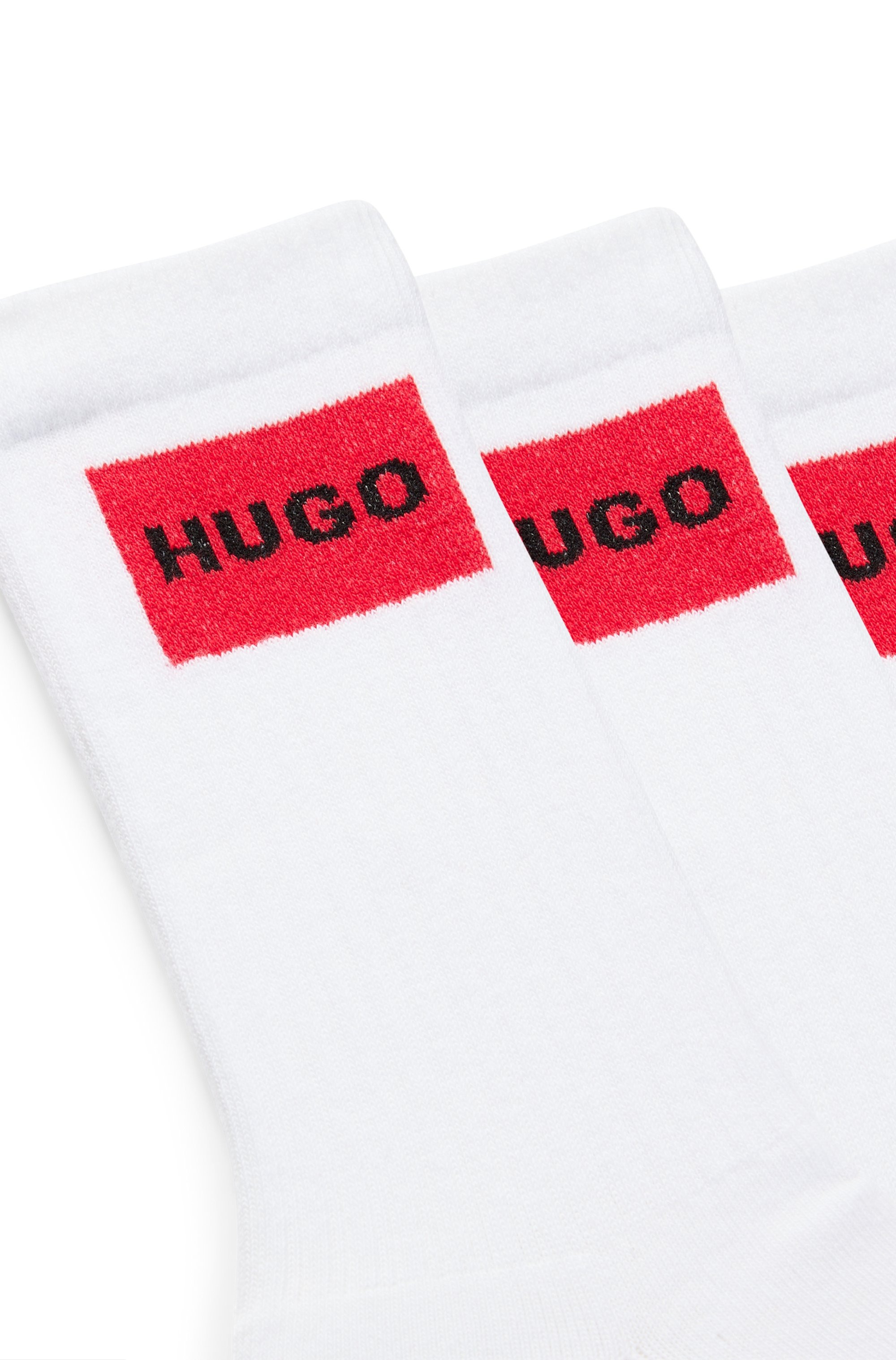 HUGO Underwear Freizeitsocken »3P QS RIB LABEL« Packung, 3er, 3 Stk. tlg. mit kontrastfarbenen HUGO Logo