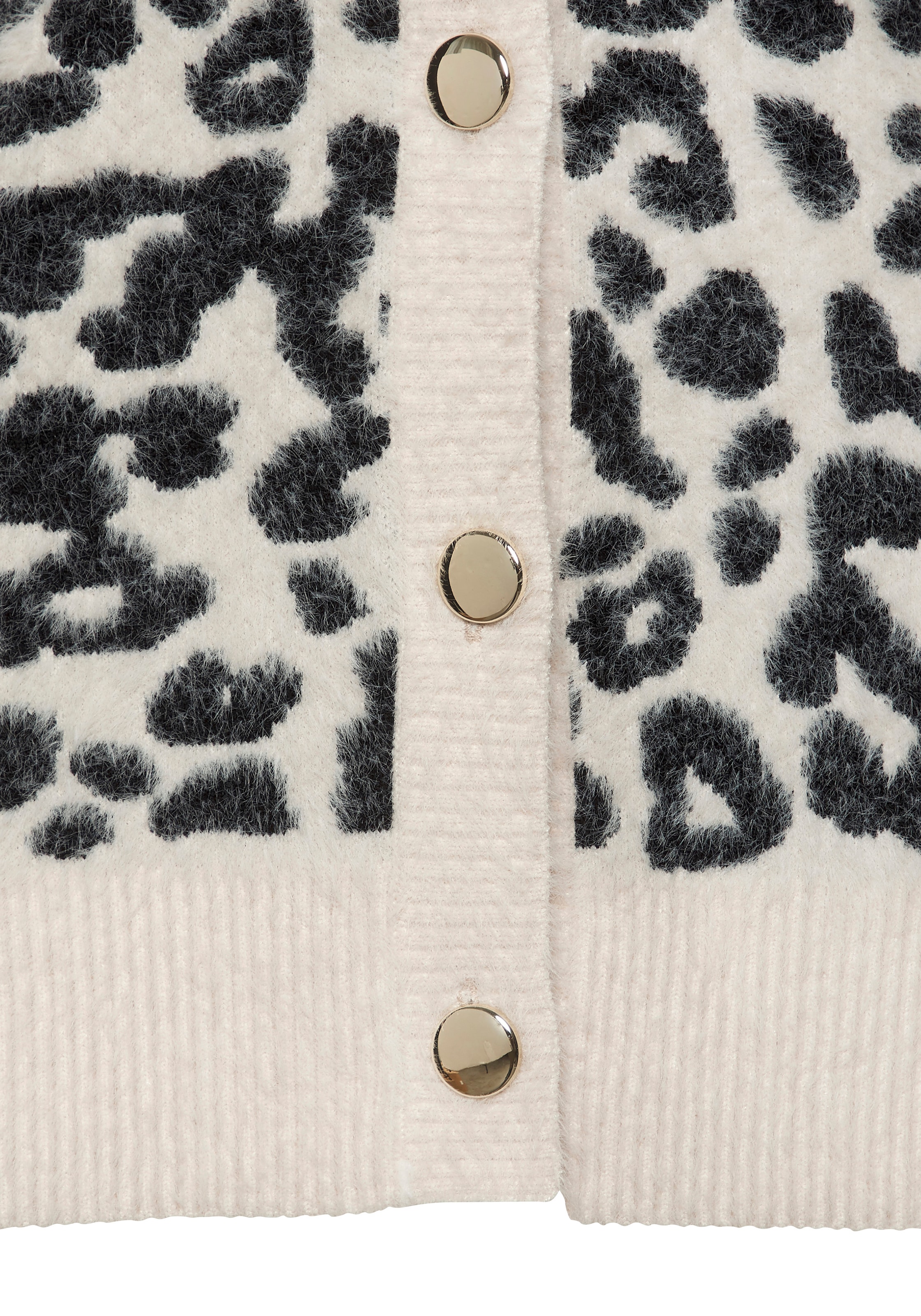 LASCANA Veste en tricot »in flauschiger Qualität mit Leomuster und lässiger Oversize-Form« Cardigan à motif léopard, veste en tricot oversize avec motif animal